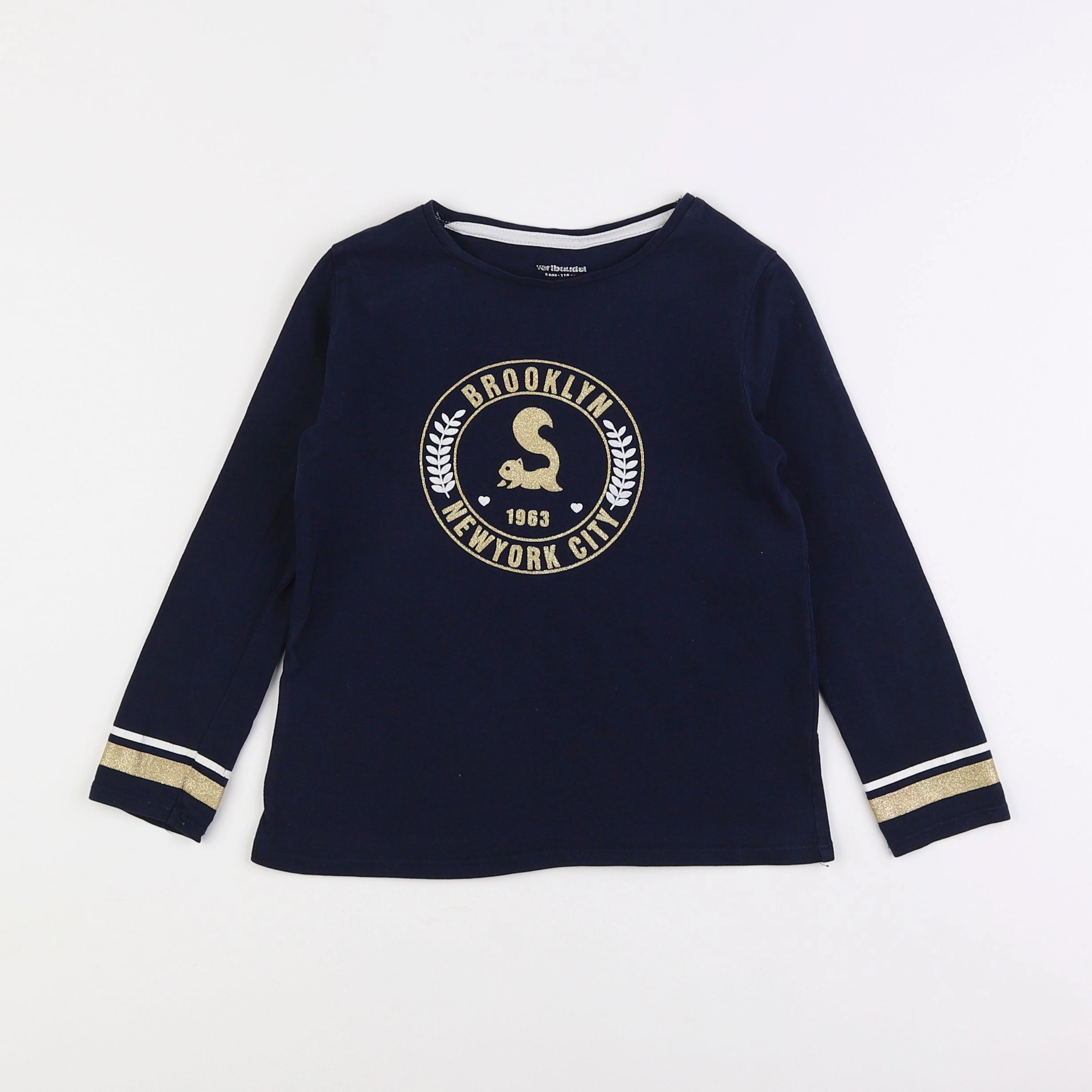 Vertbaudet - tee-shirt bleu, or - 5 ans