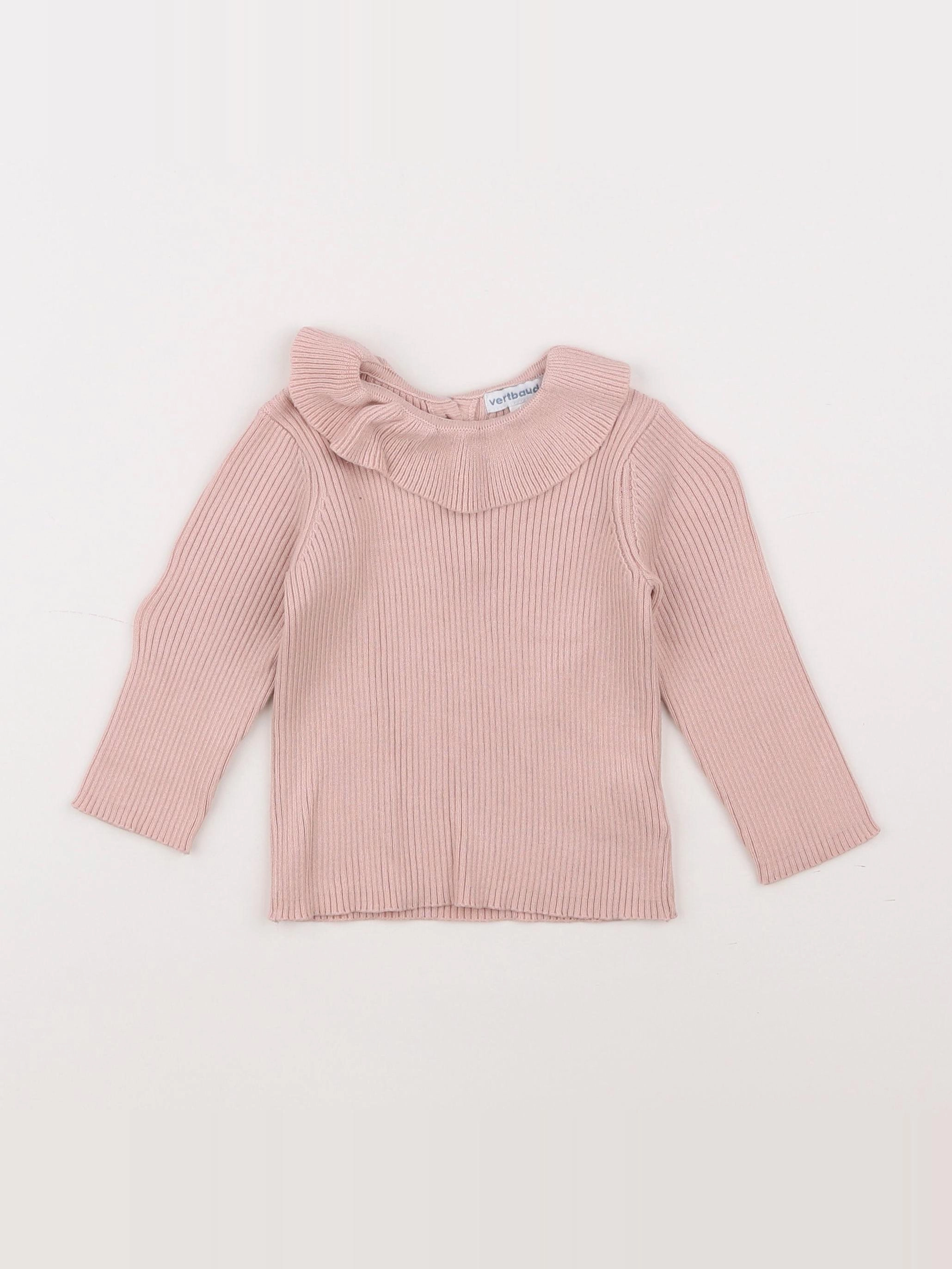 Vertbaudet - pull rose - 9 mois