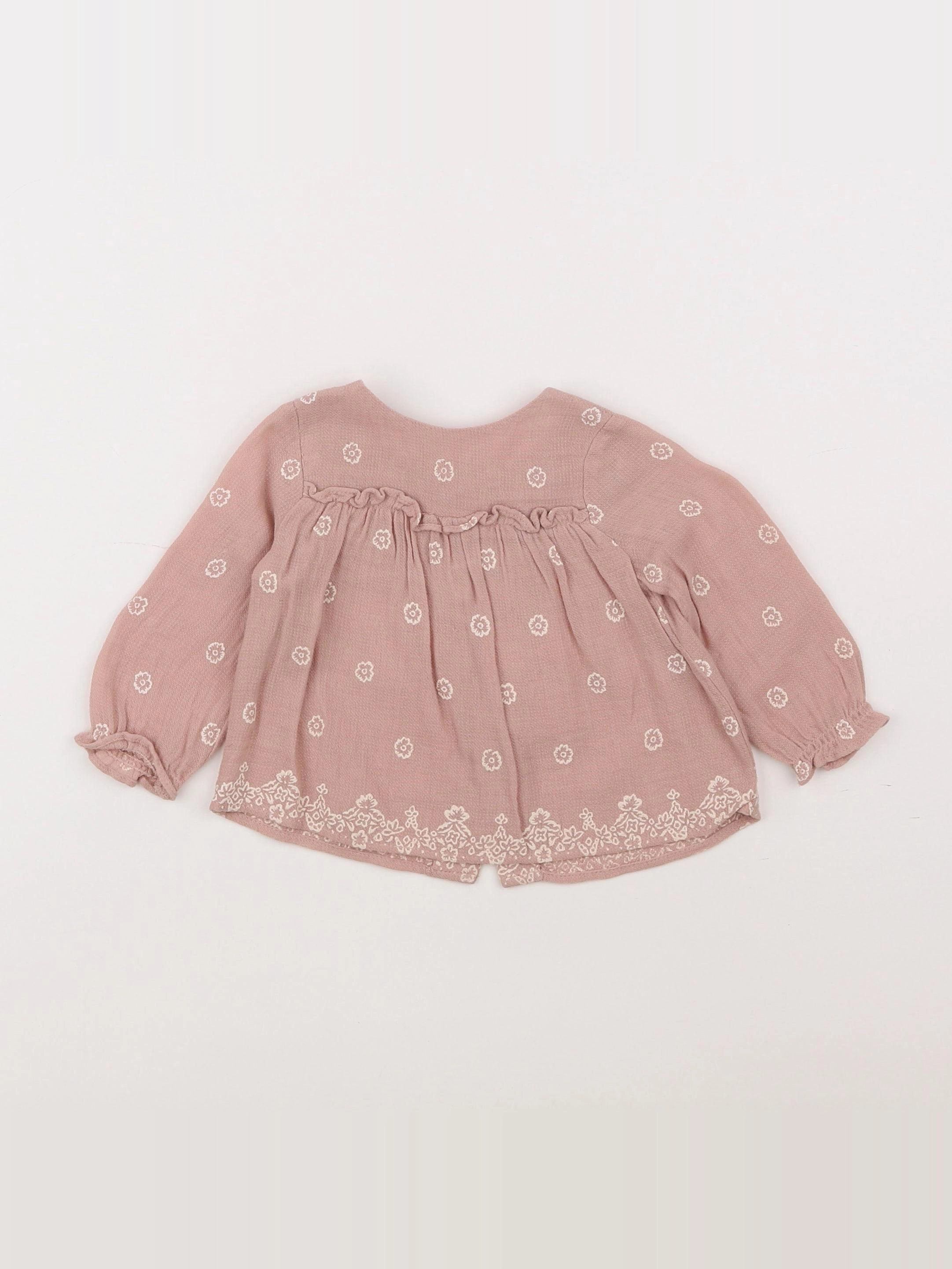 Zara - blouse rose - 3/6 mois