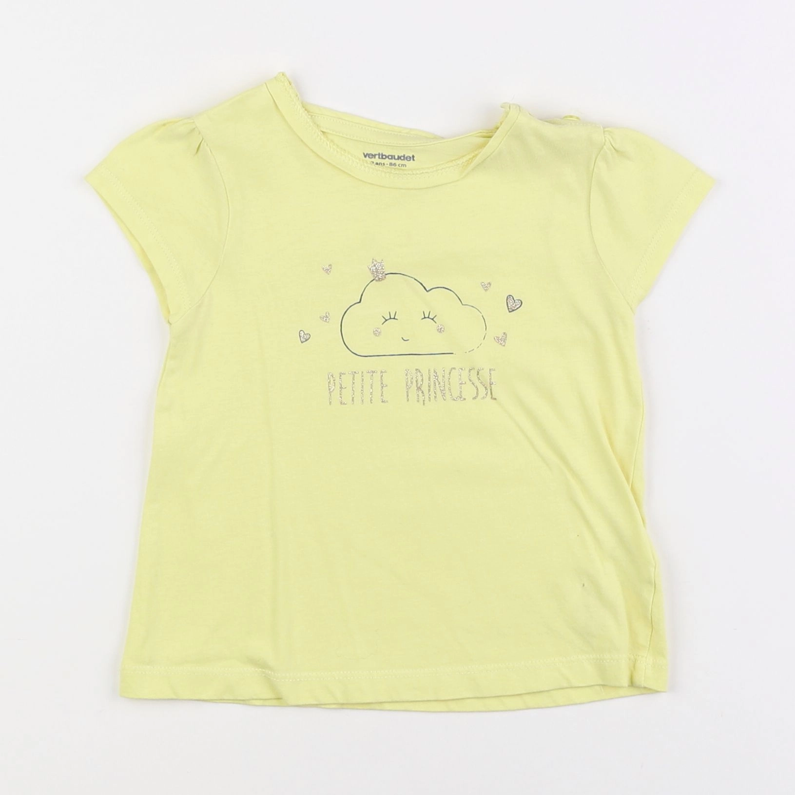 Vertbaudet - tee-shirt jaune - 2 ans