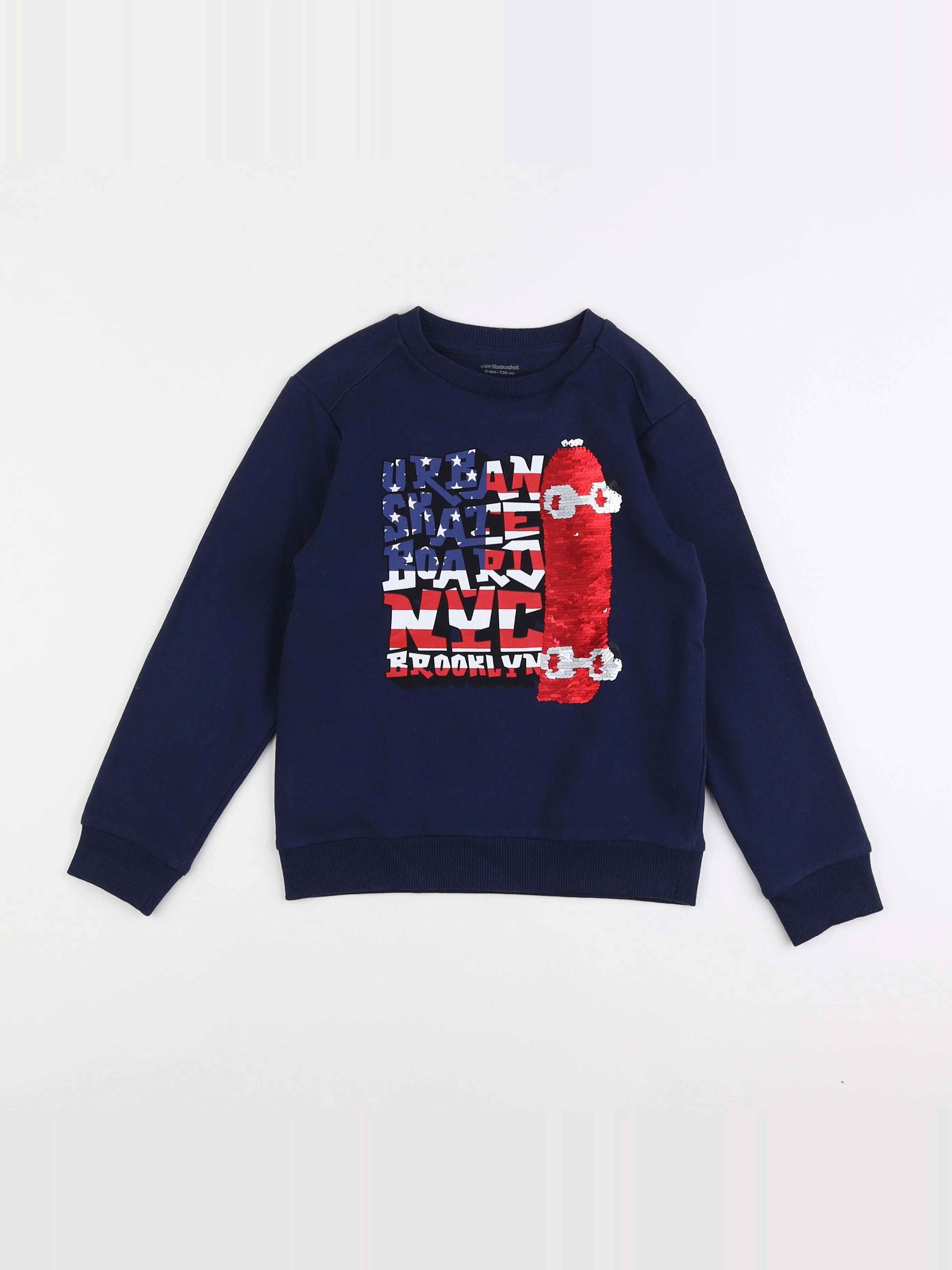 Vertbaudet - sweat bleu - 8 ans