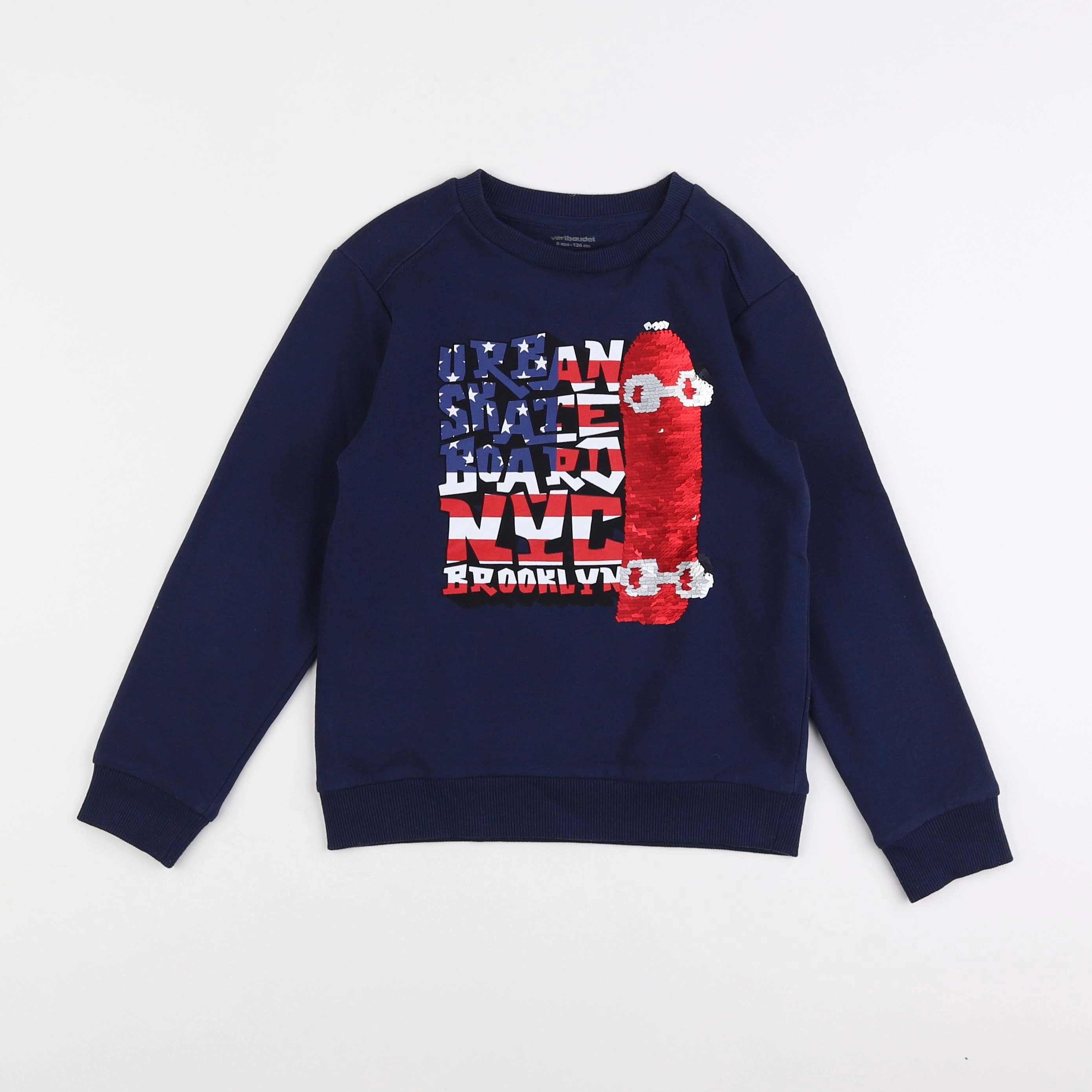 Vertbaudet - sweat bleu - 8 ans
