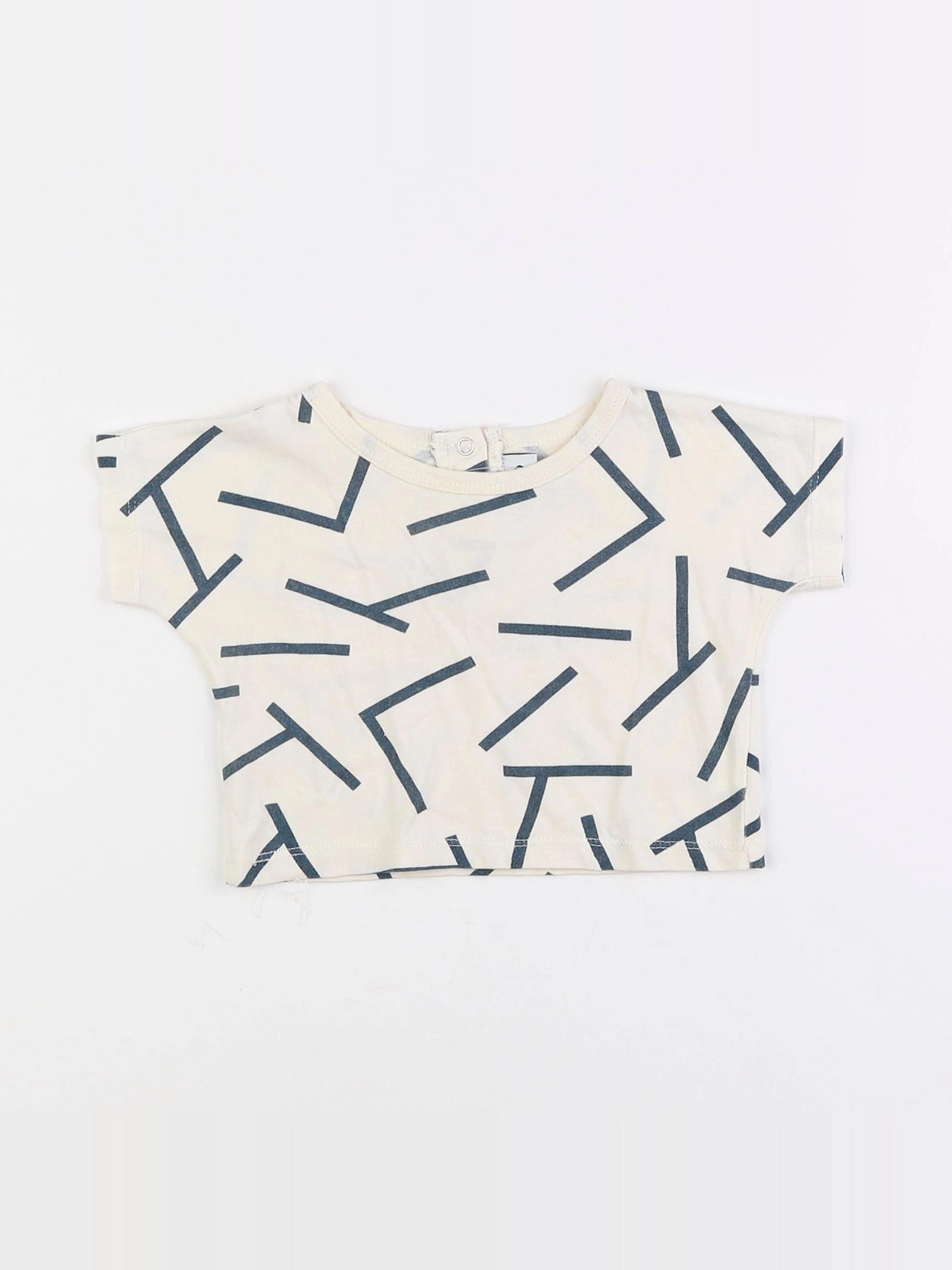 Loup - tee-shirt beige - 6 mois