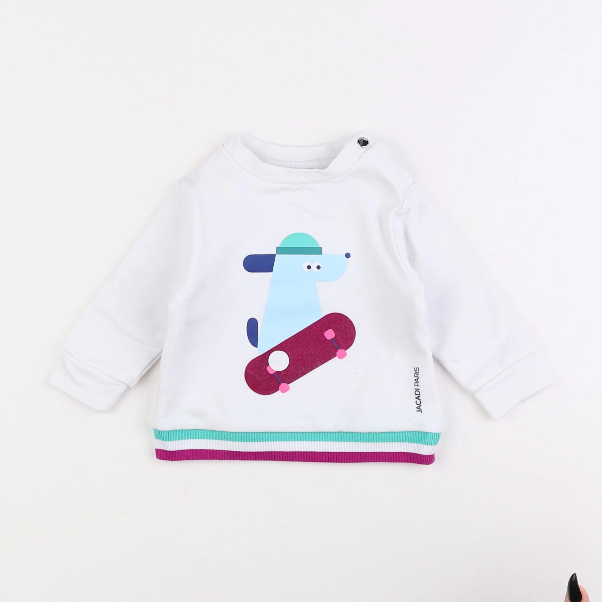 Jacadi - sweat blanc - 6 mois