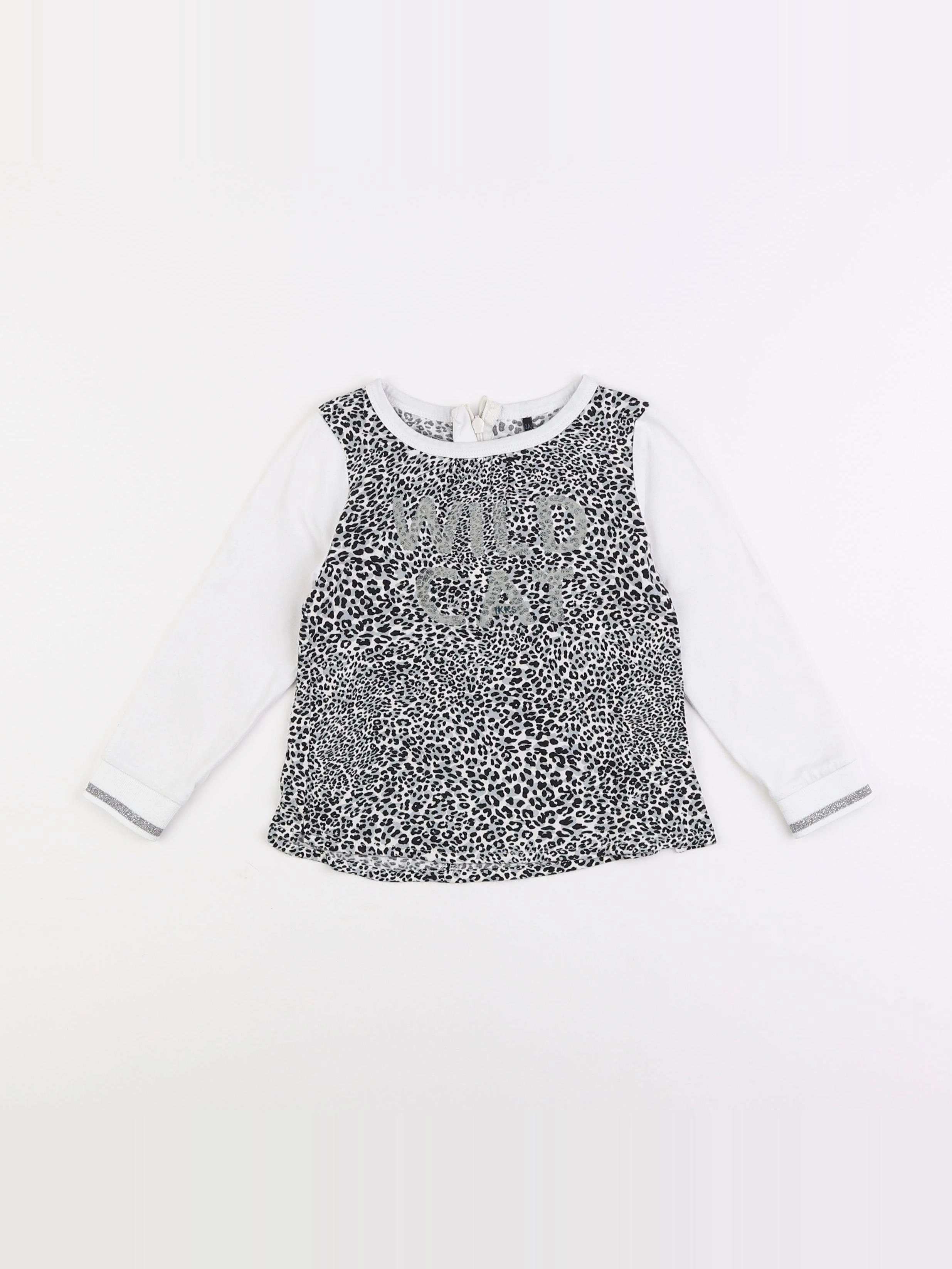 IKKS - tee-shirt blanc, gris - 2 ans