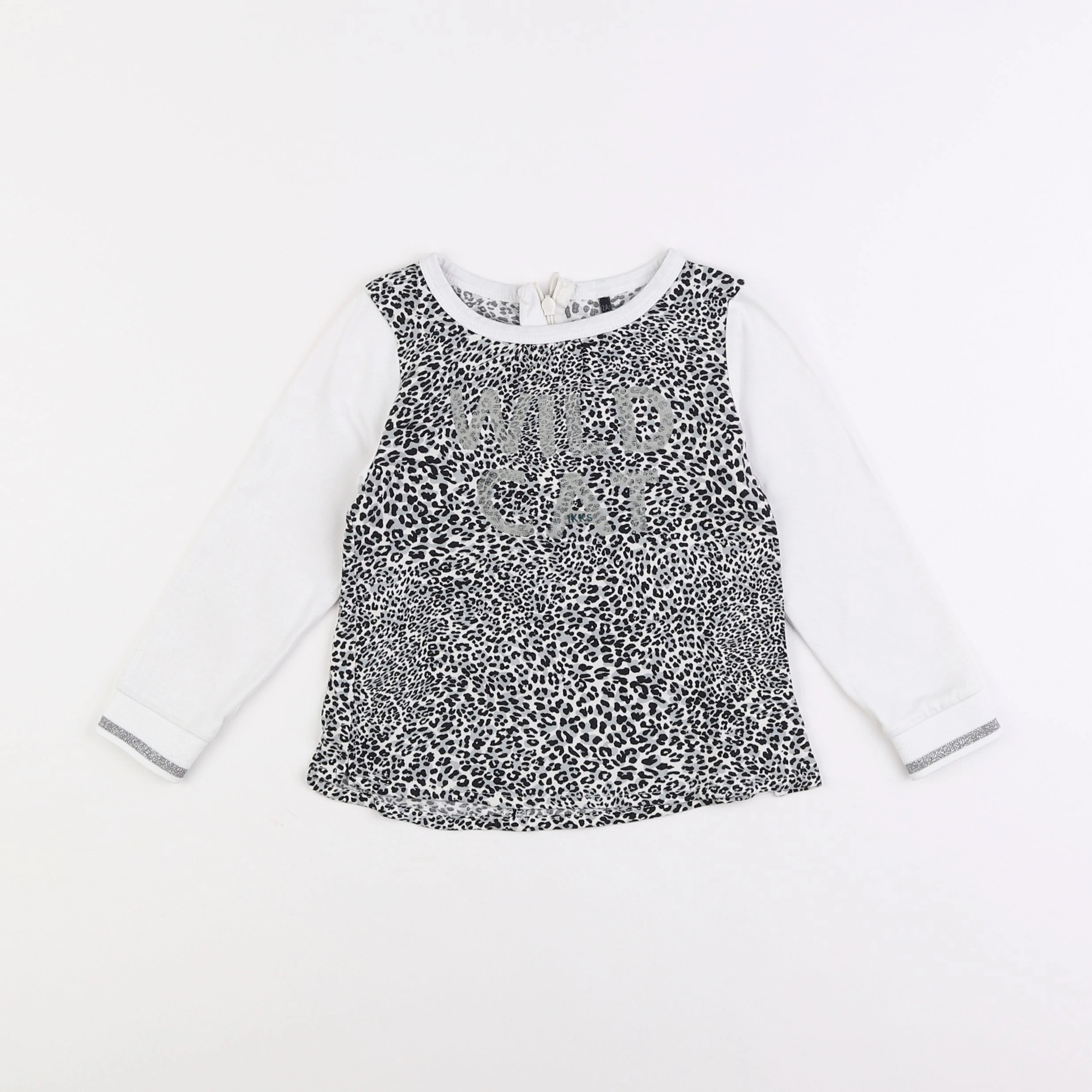 IKKS - tee-shirt blanc, gris - 2 ans