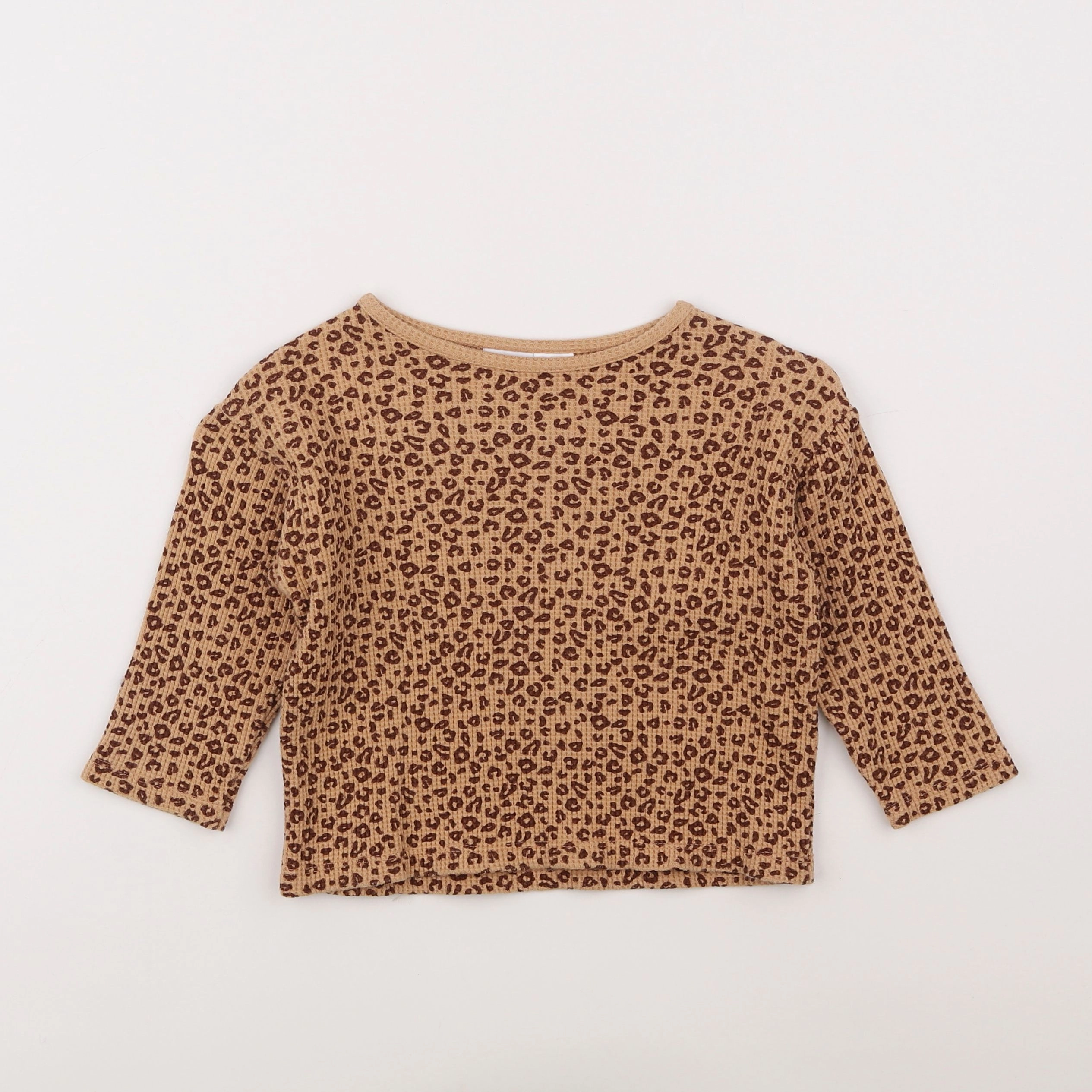 Zara - tee-shirt beige, marron - 6/9 mois