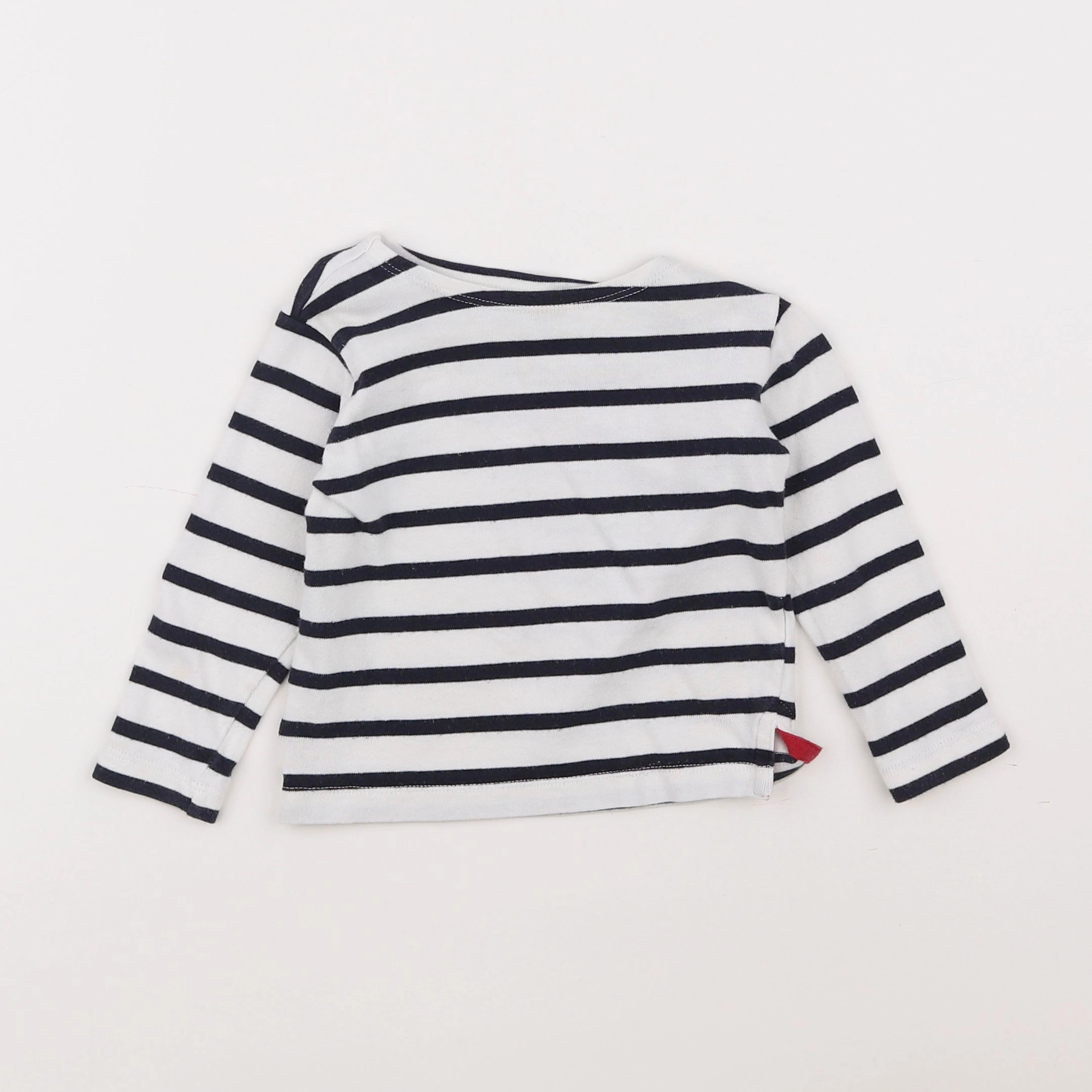 Boutchou - tee-shirt bleu, blanc - 12 mois