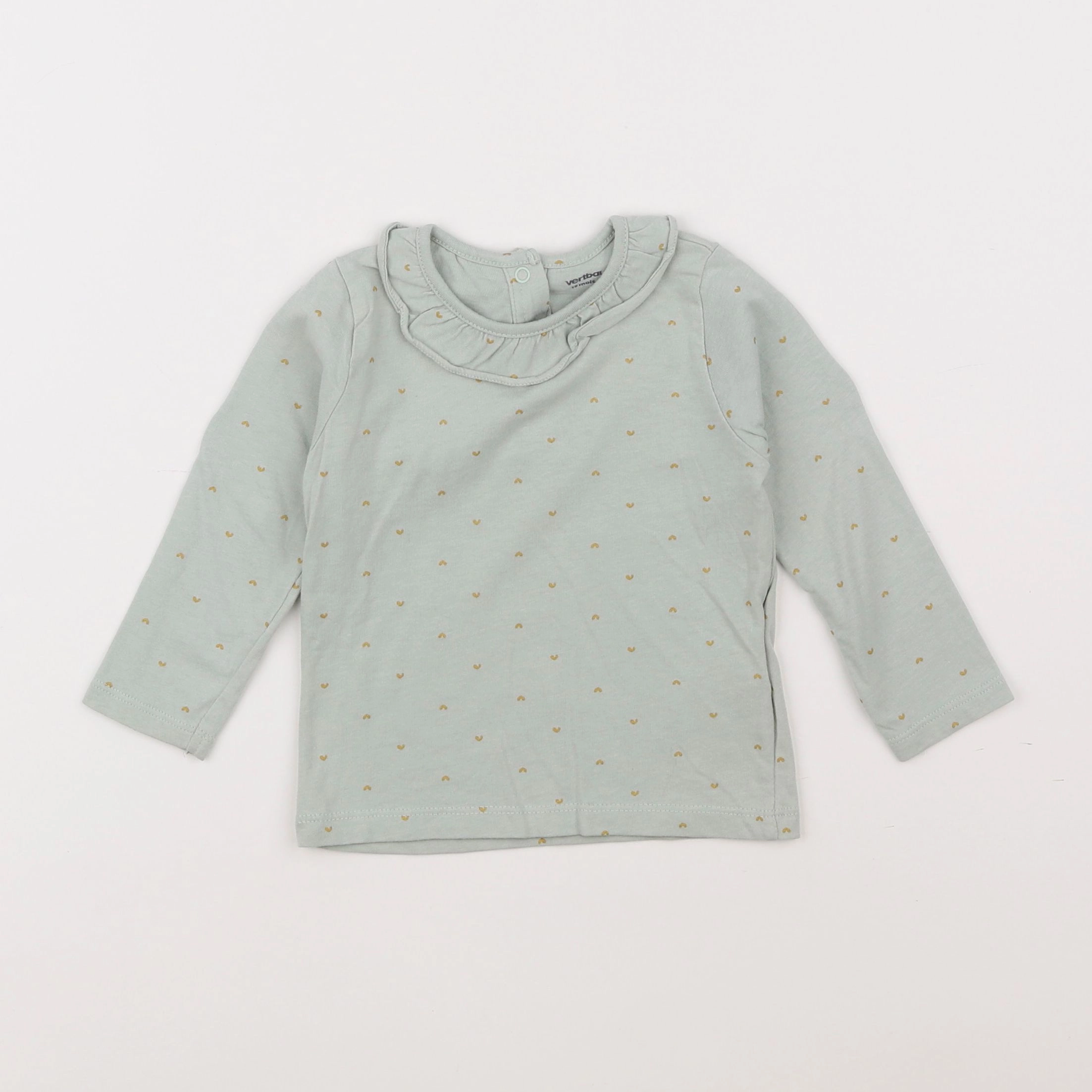 Vertbaudet - tee-shirt vert, or - 18 mois