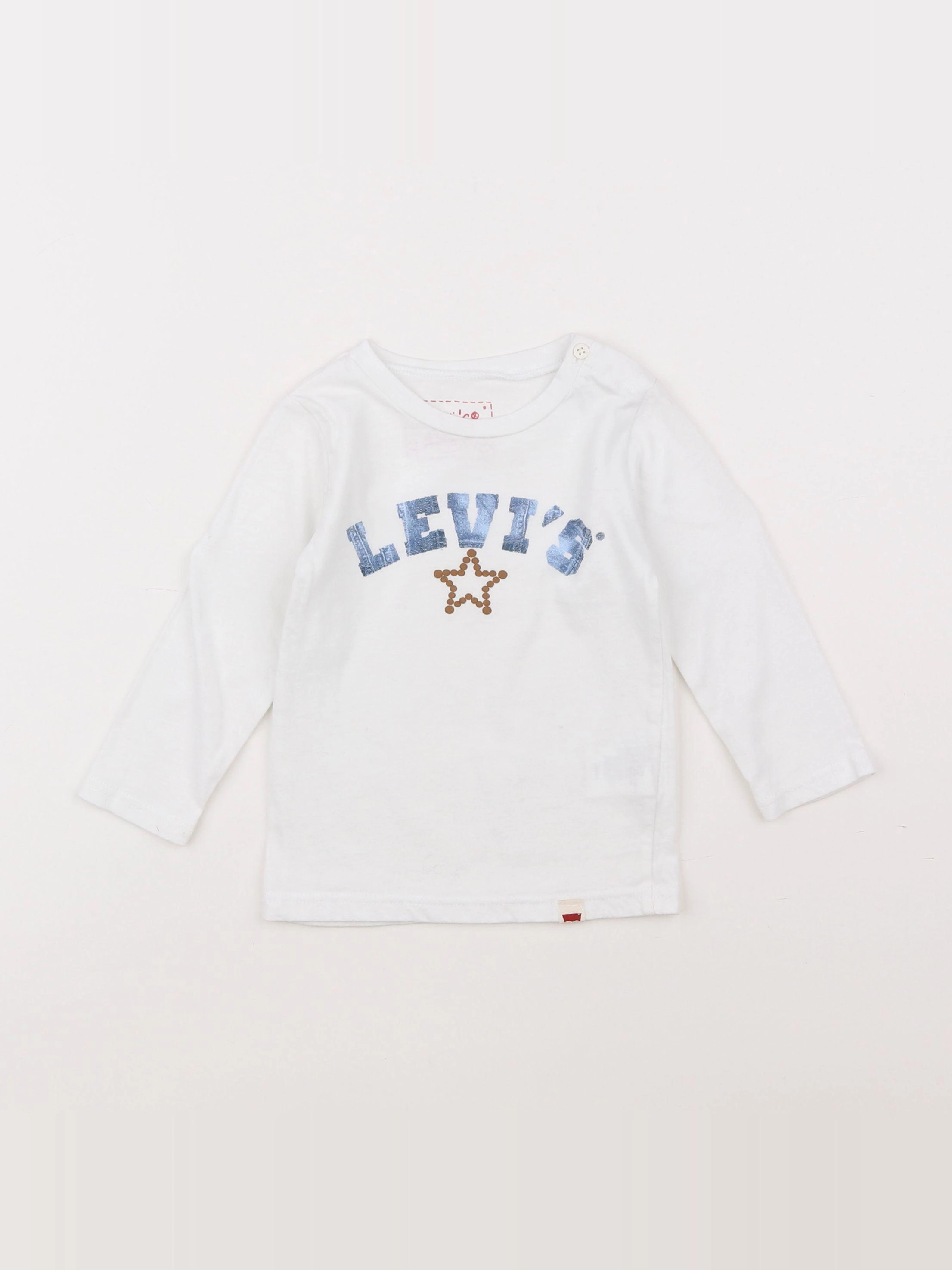 Levi's - tee-shirt blanc, bleu - 18 mois