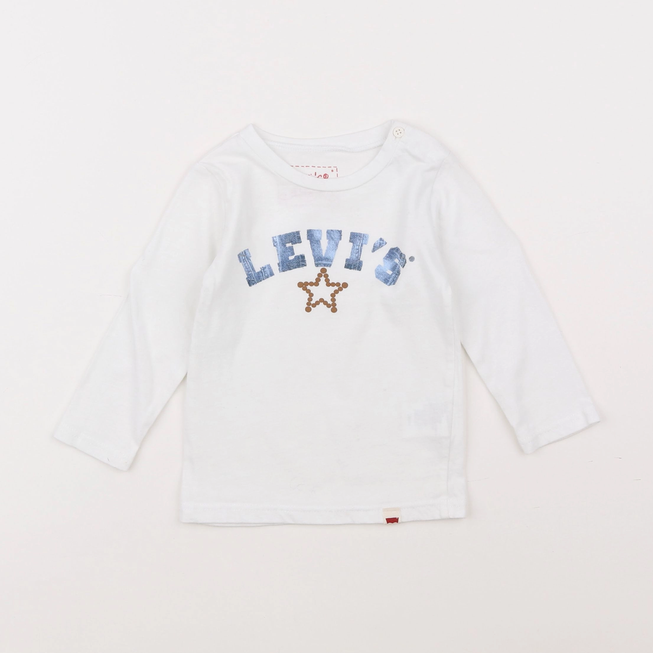 Levi's - tee-shirt blanc, bleu - 18 mois