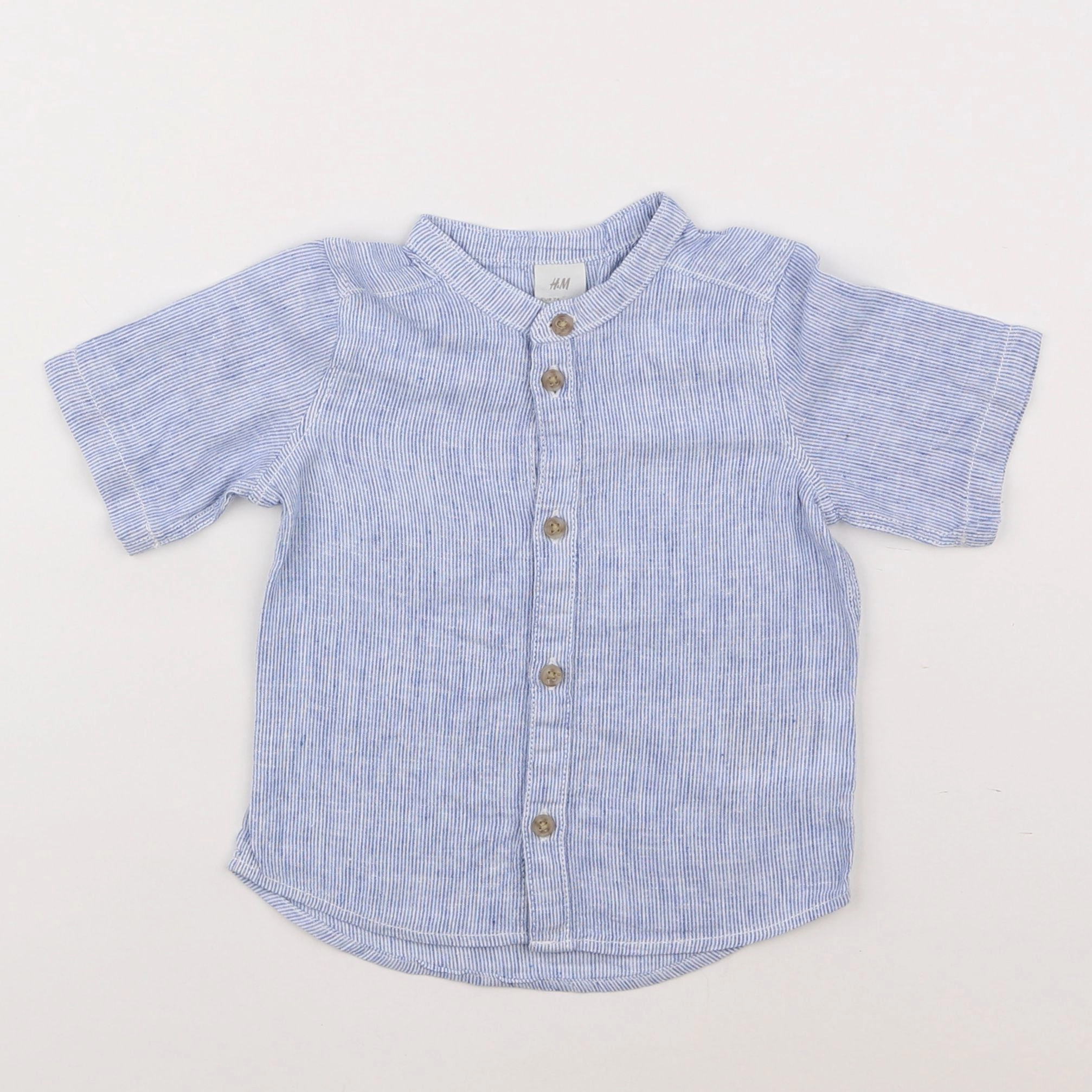 H&M - chemise bleu - 6/9 mois