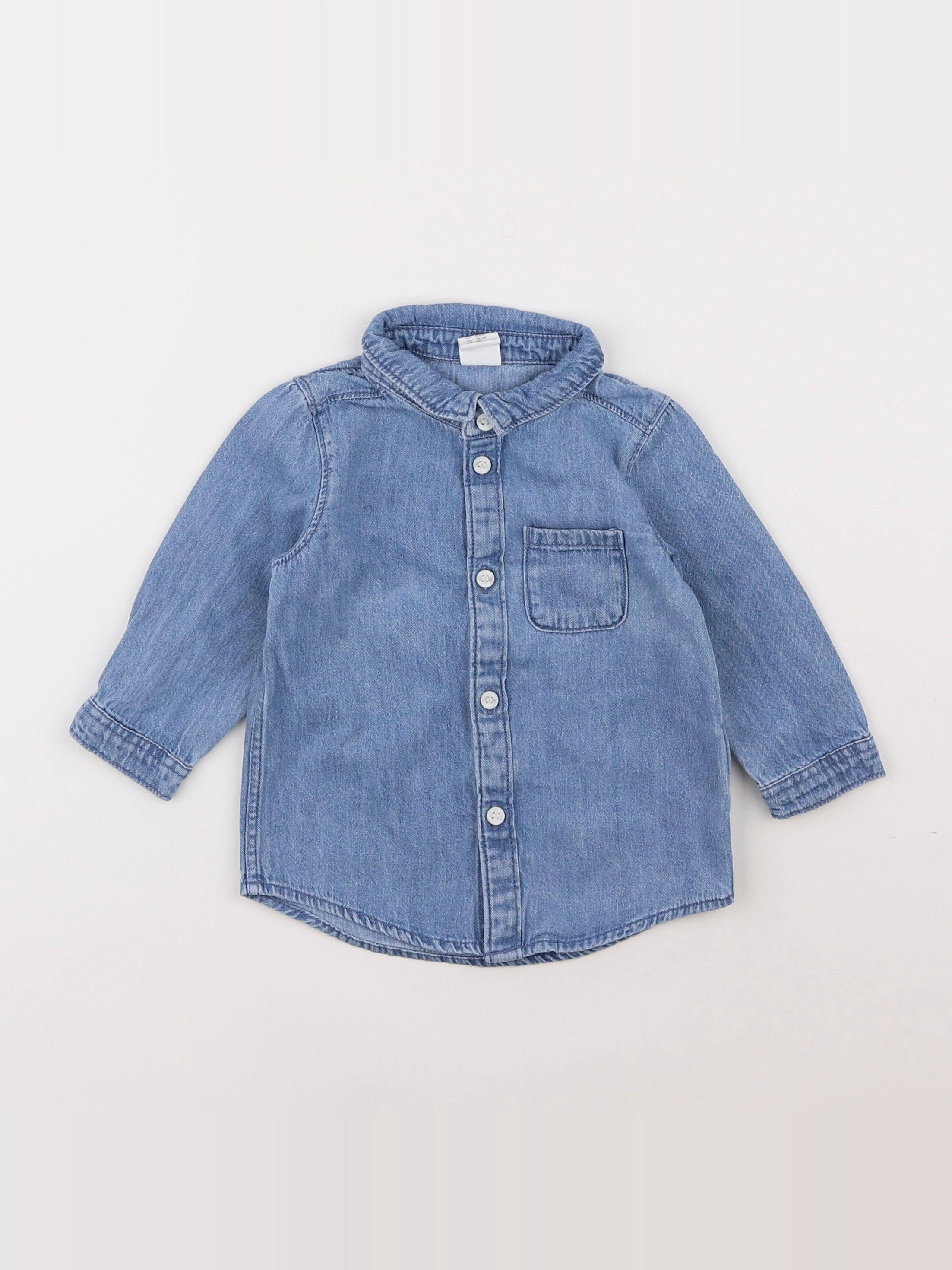 H&M - chemise bleu - 6/9 mois