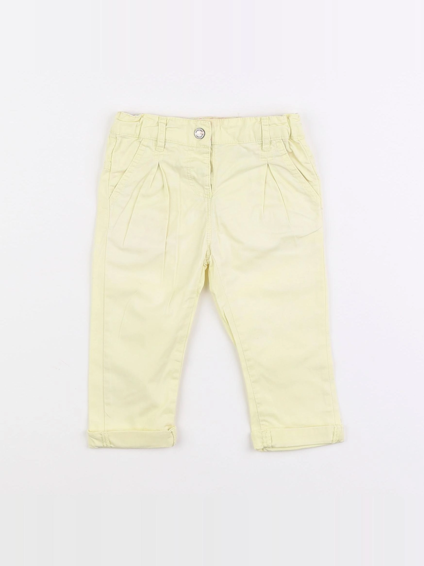 Vertbaudet - pantalon jaune - 9 mois