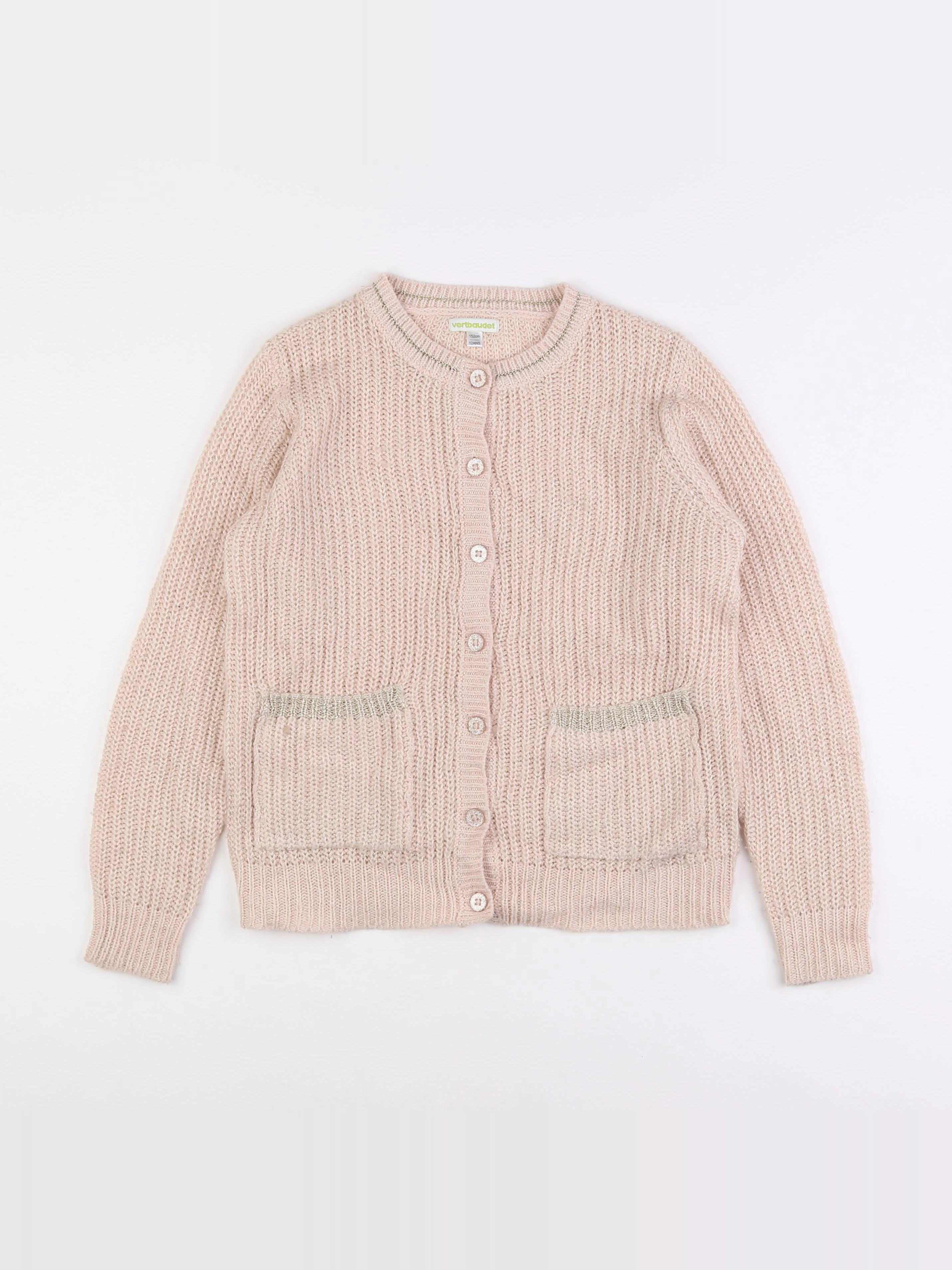 Vertbaudet - gilet beige - 12 ans