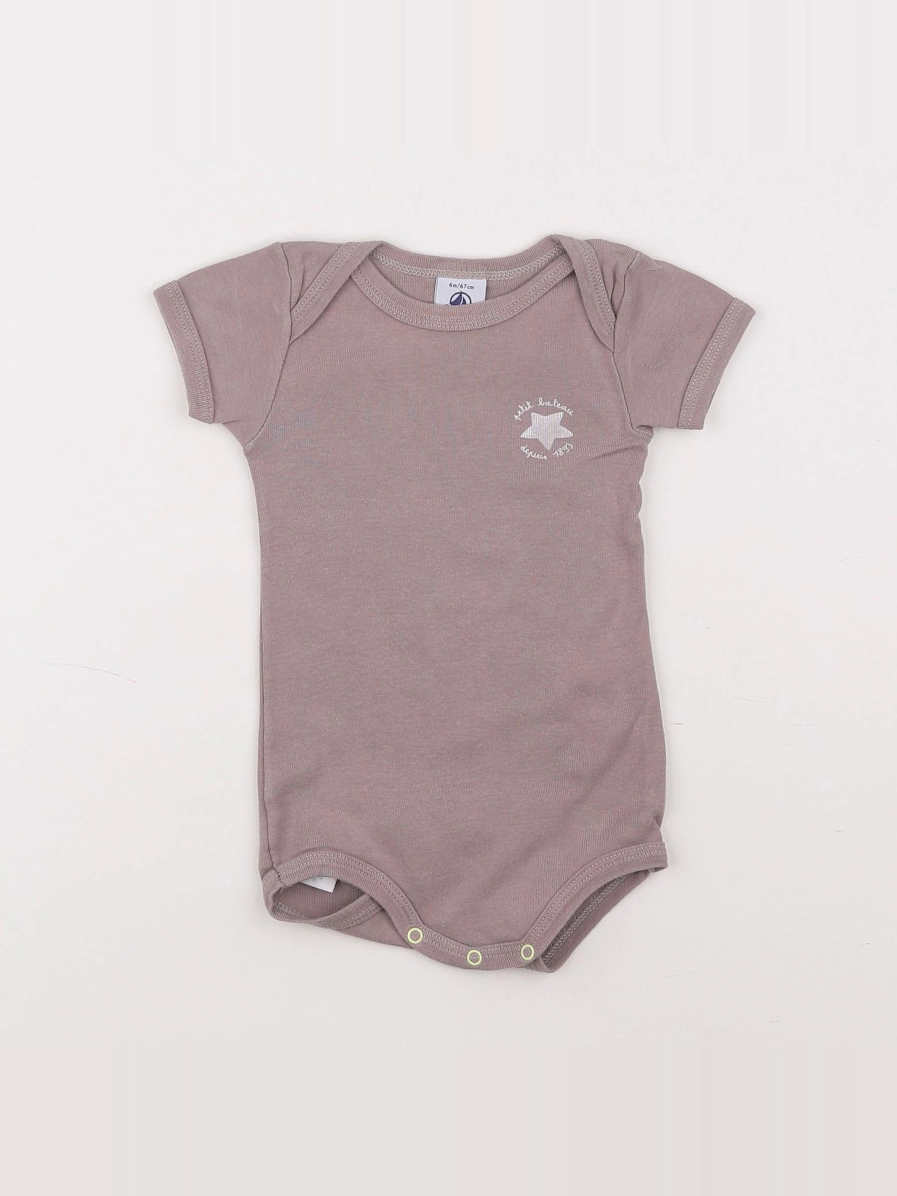 Petit Bateau - body marron - 6 mois