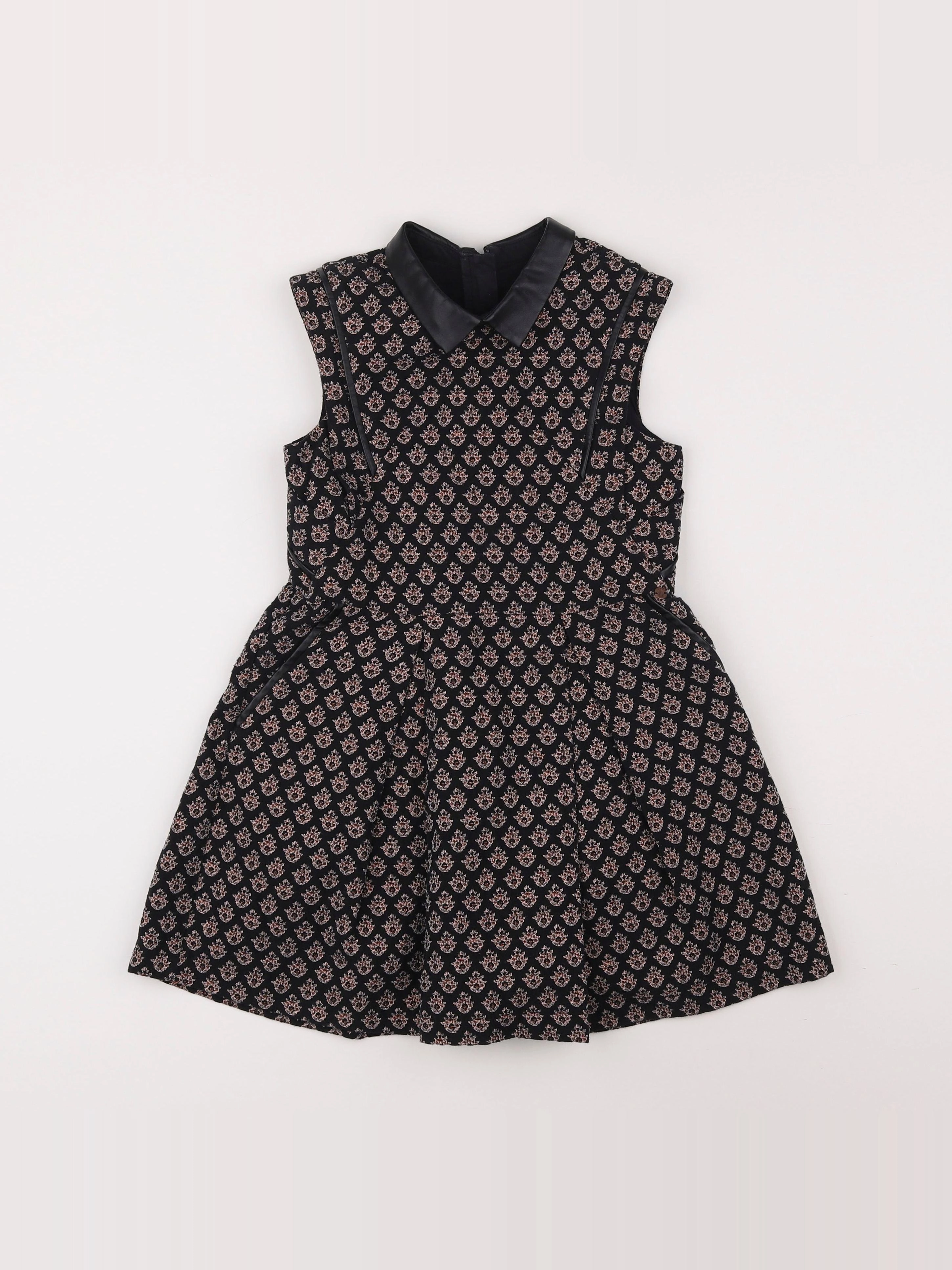 IKKS - robe noir, rose - 6 ans