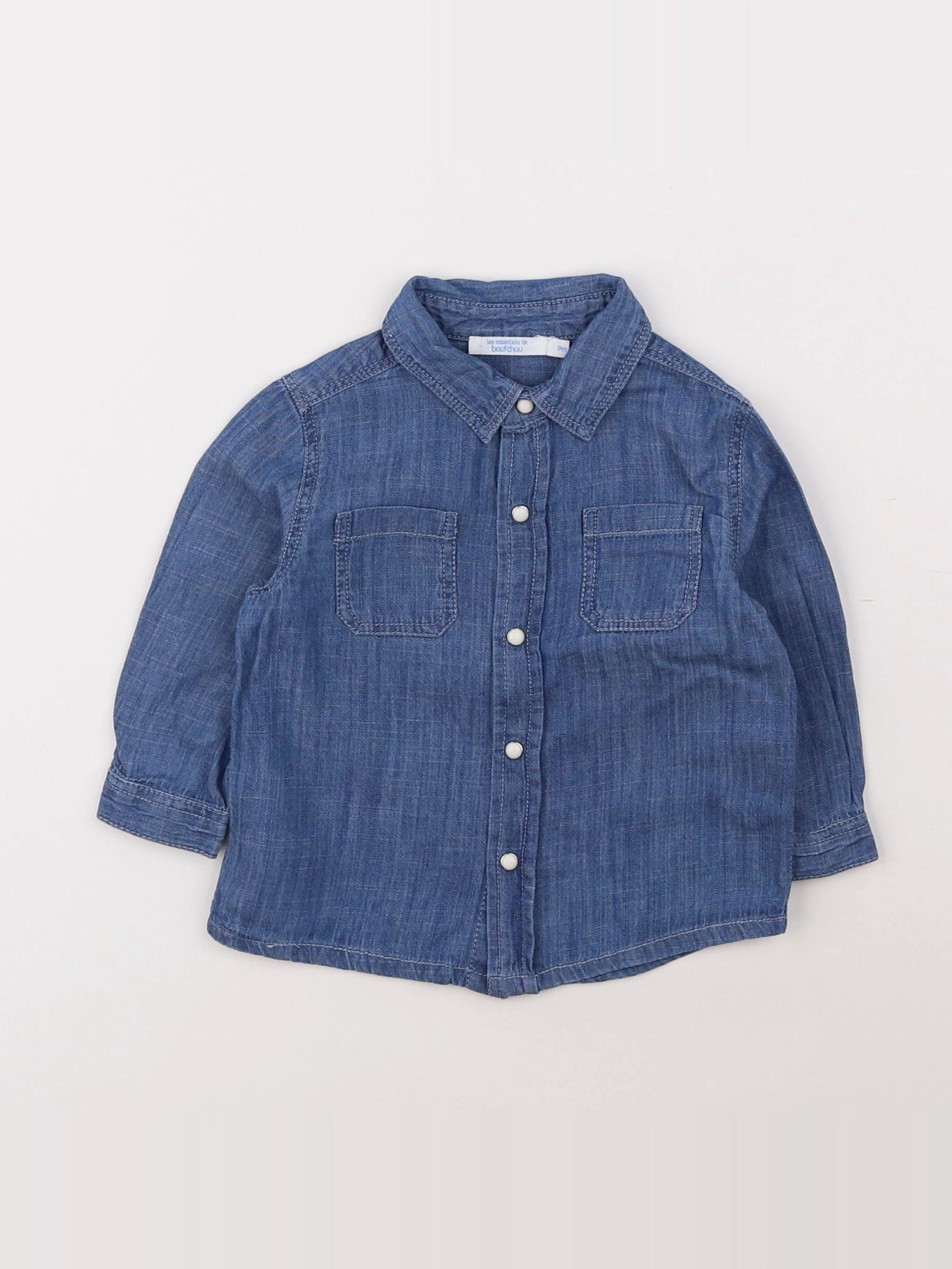 Boutchou - chemise bleu - 9 mois