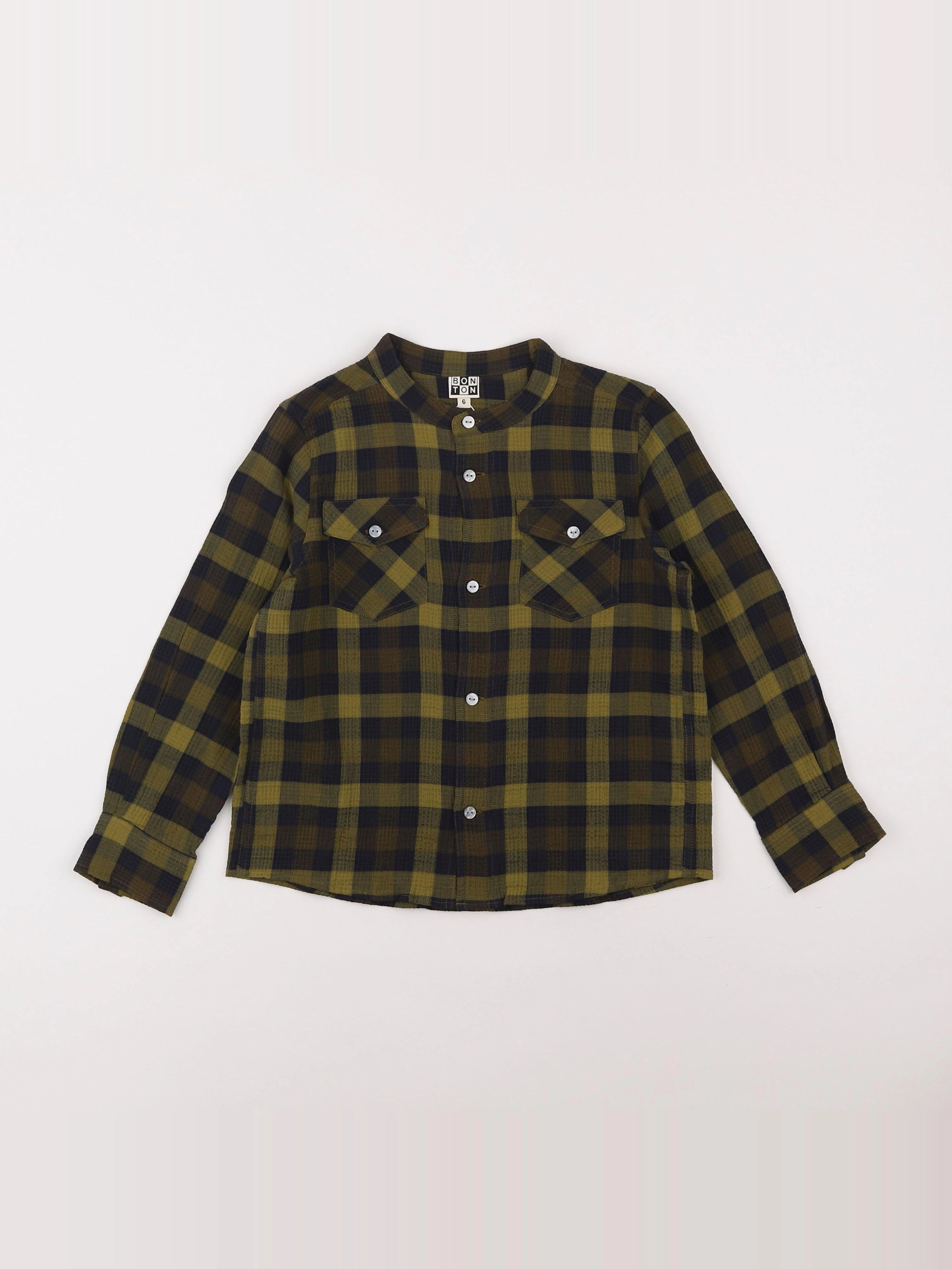 Bonton - chemise vert, noir - 6 ans