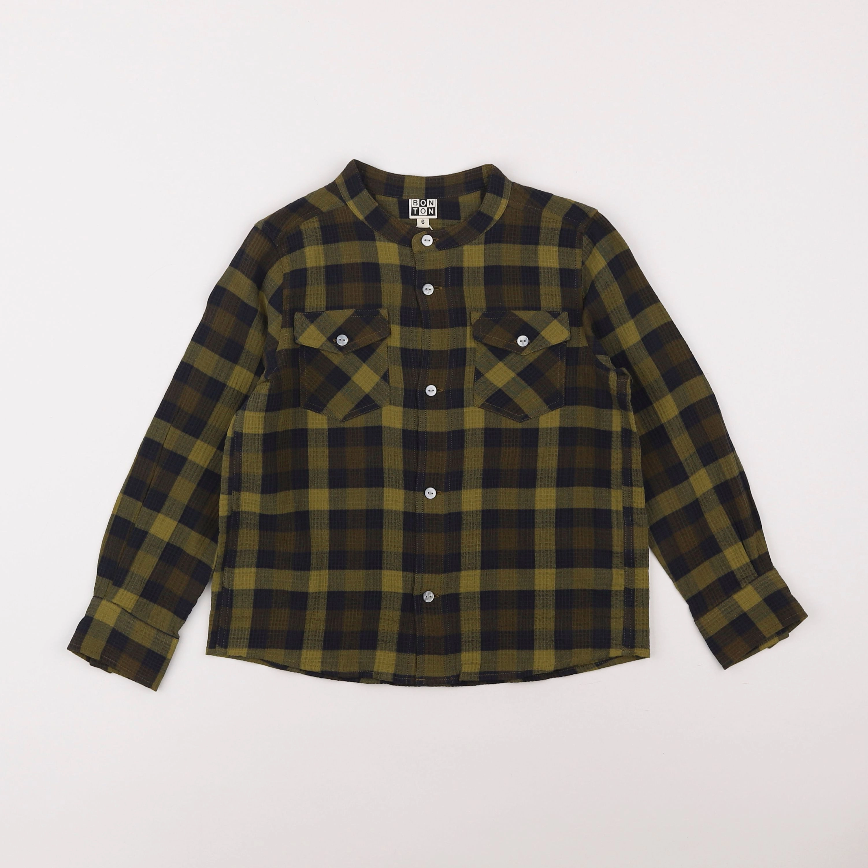 Bonton - chemise vert, noir - 6 ans