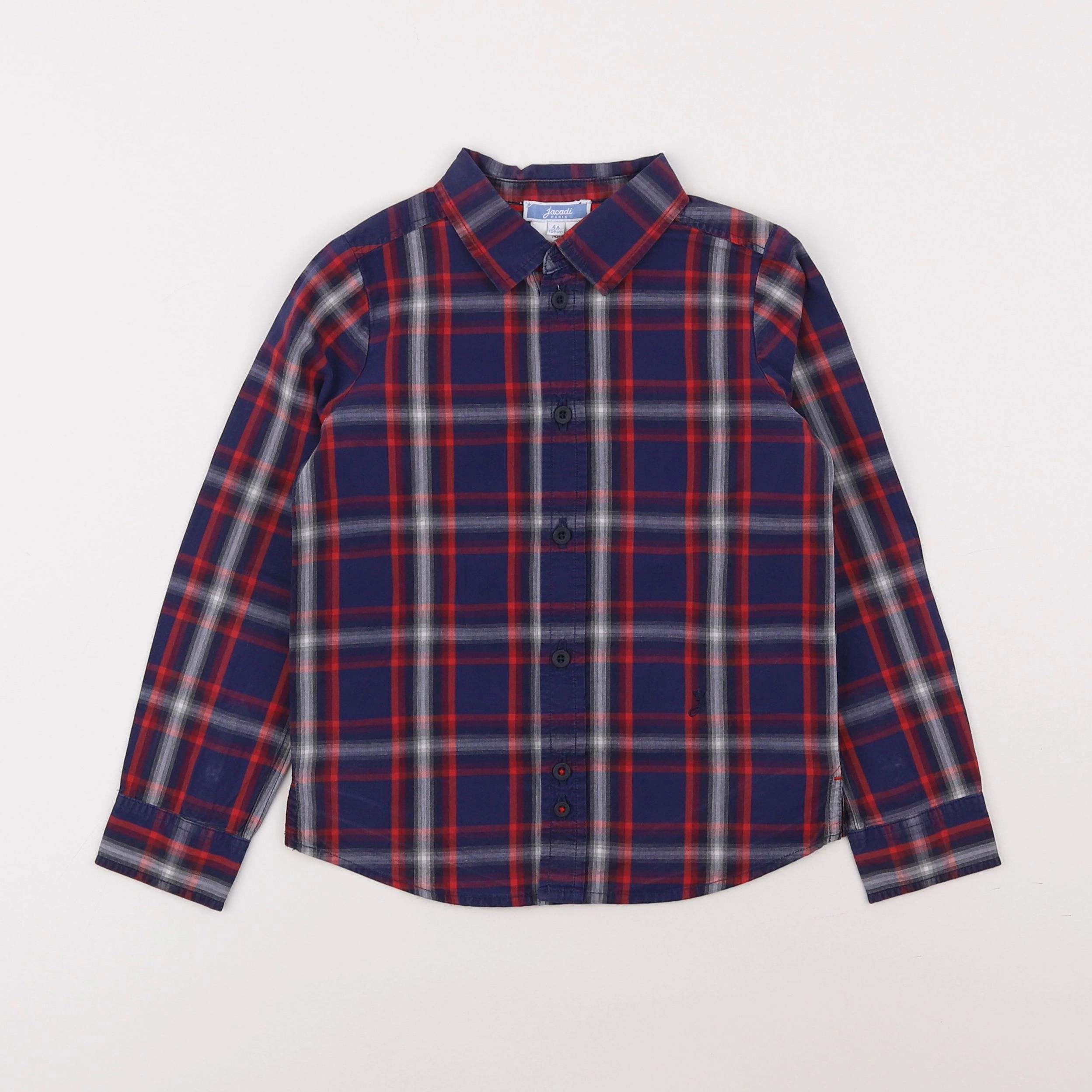 Jacadi - chemise bleu, rouge - 4 ans