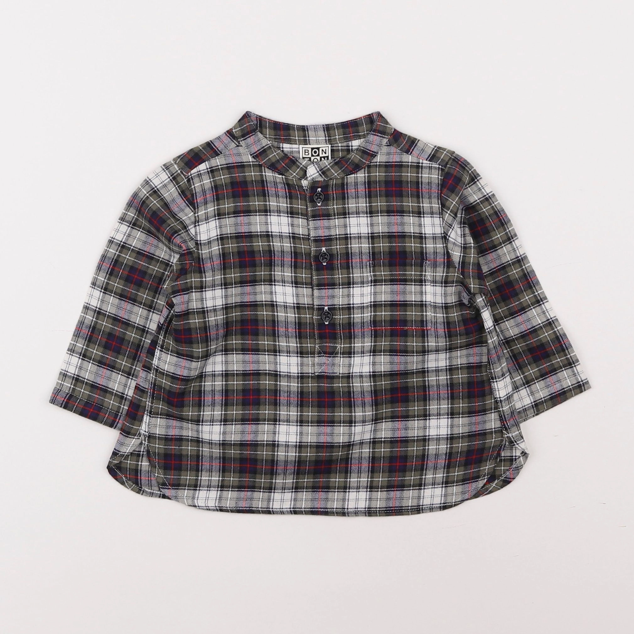 Bonton - chemise blanc, vert - 6 mois