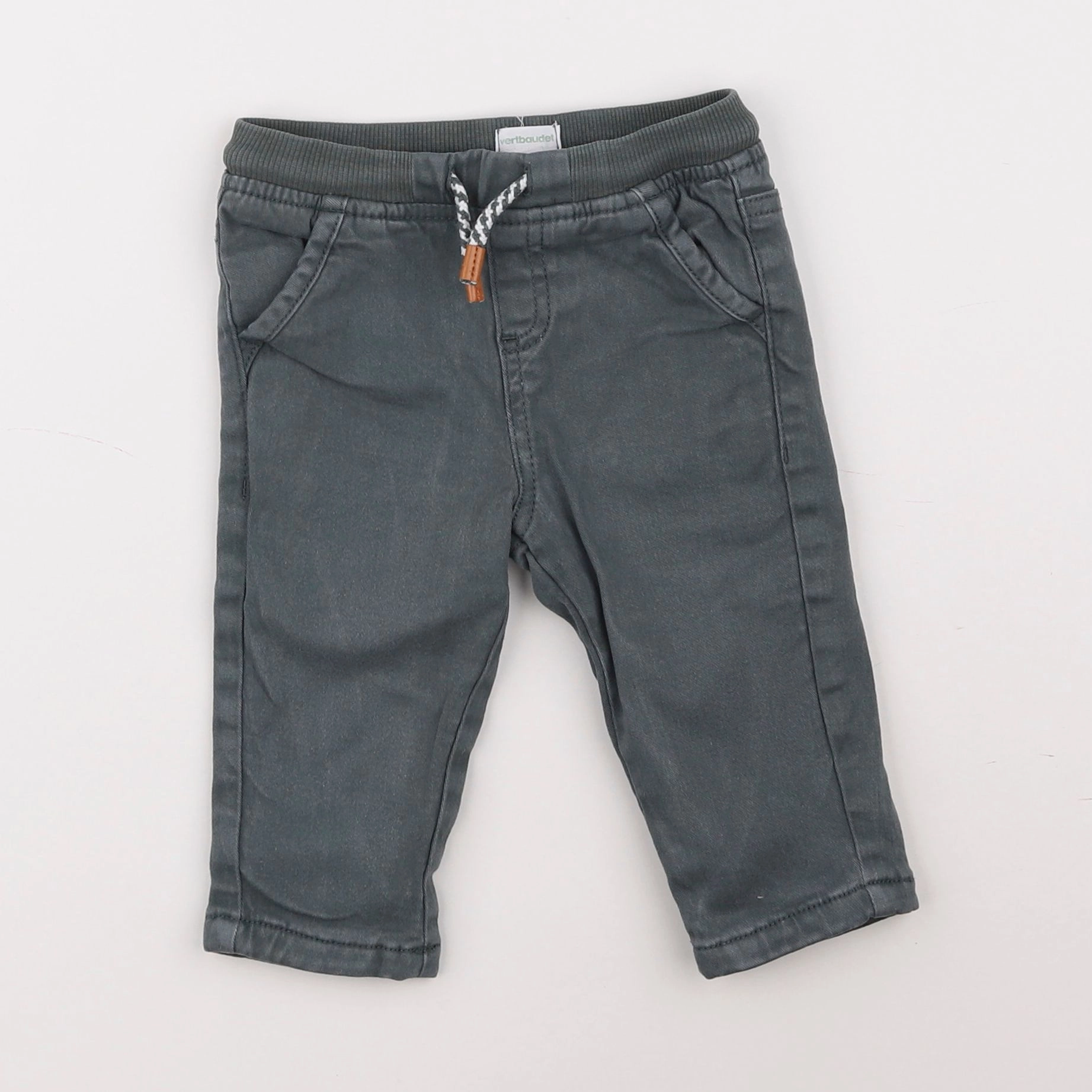 Vertbaudet - pantalon vert - 9 mois