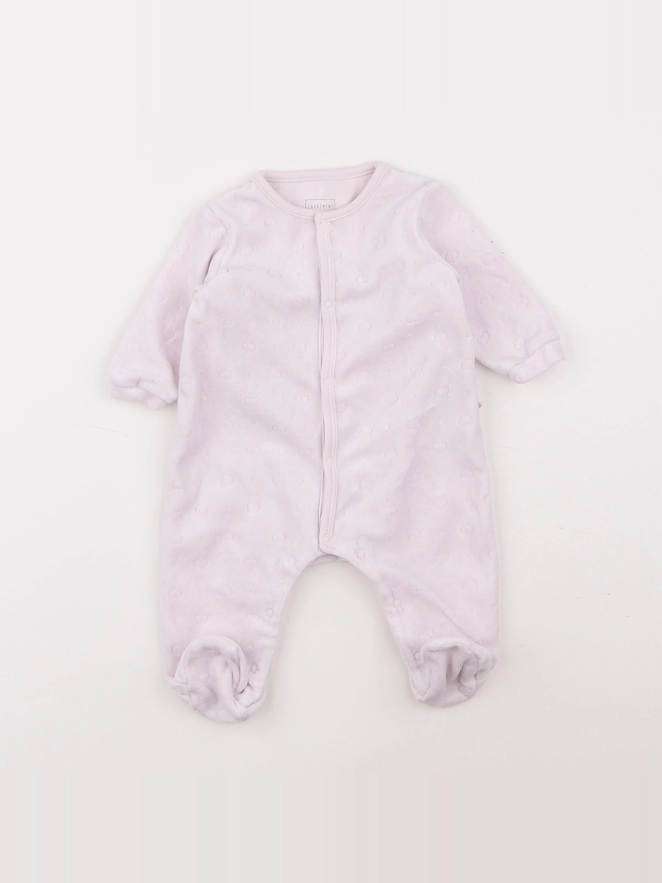 Carrément Beau - pyjama velours rose - 3 mois