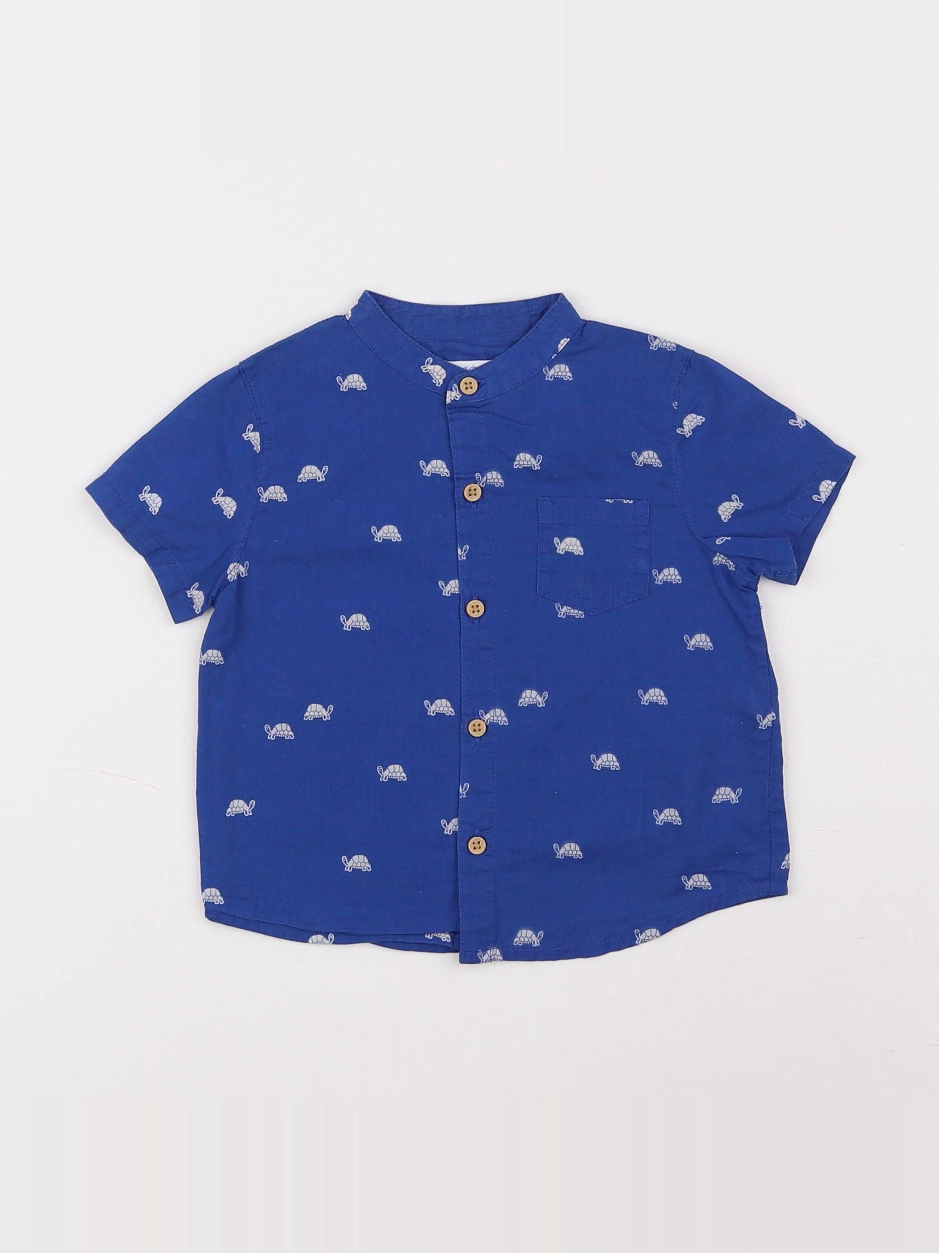 Boutchou - chemise bleu - 9 mois