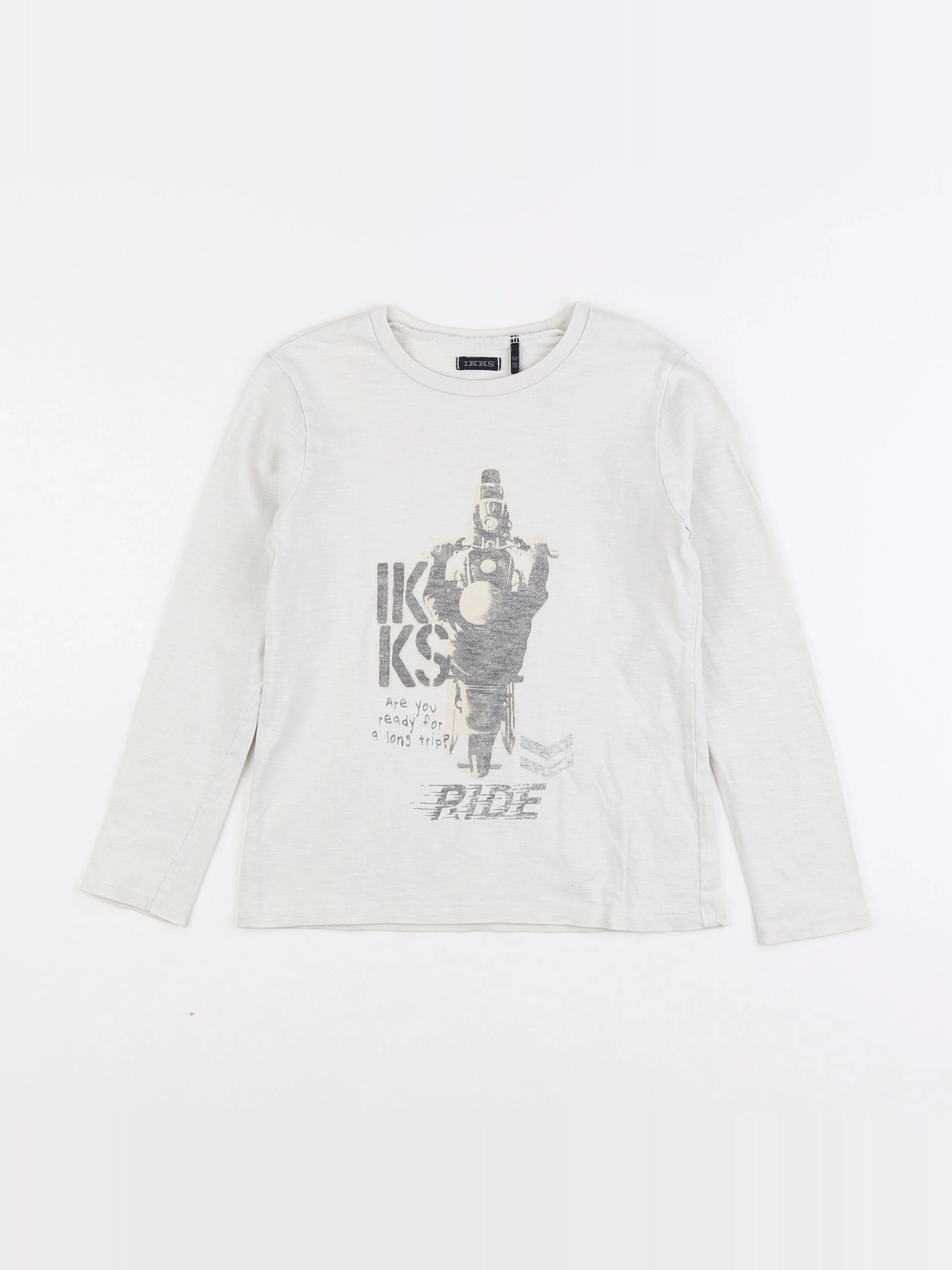 IKKS - tee-shirt blanc - 6 ans