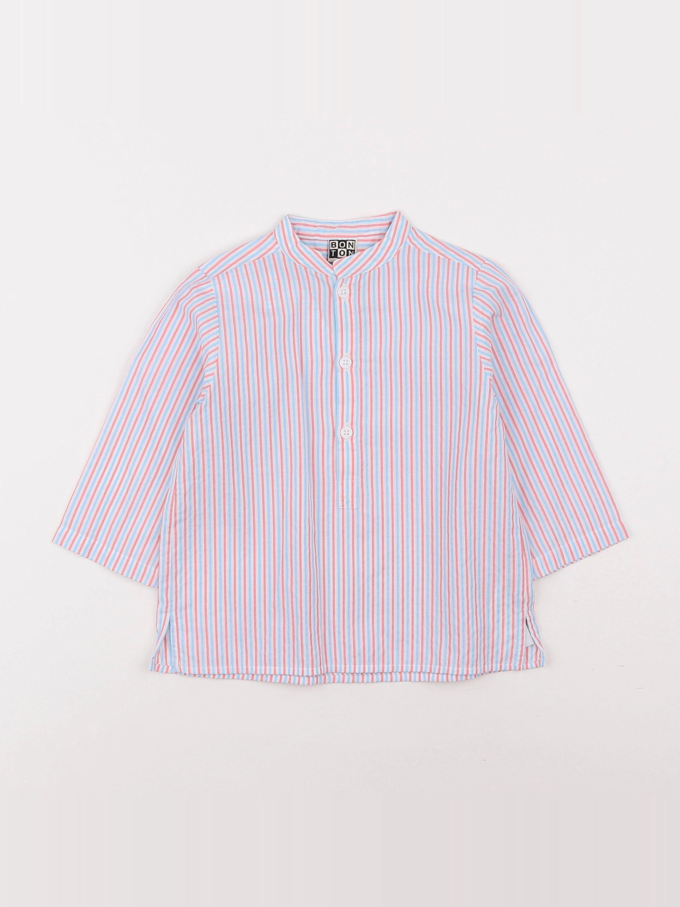 Bonton - chemise bleu, rose - 18 mois