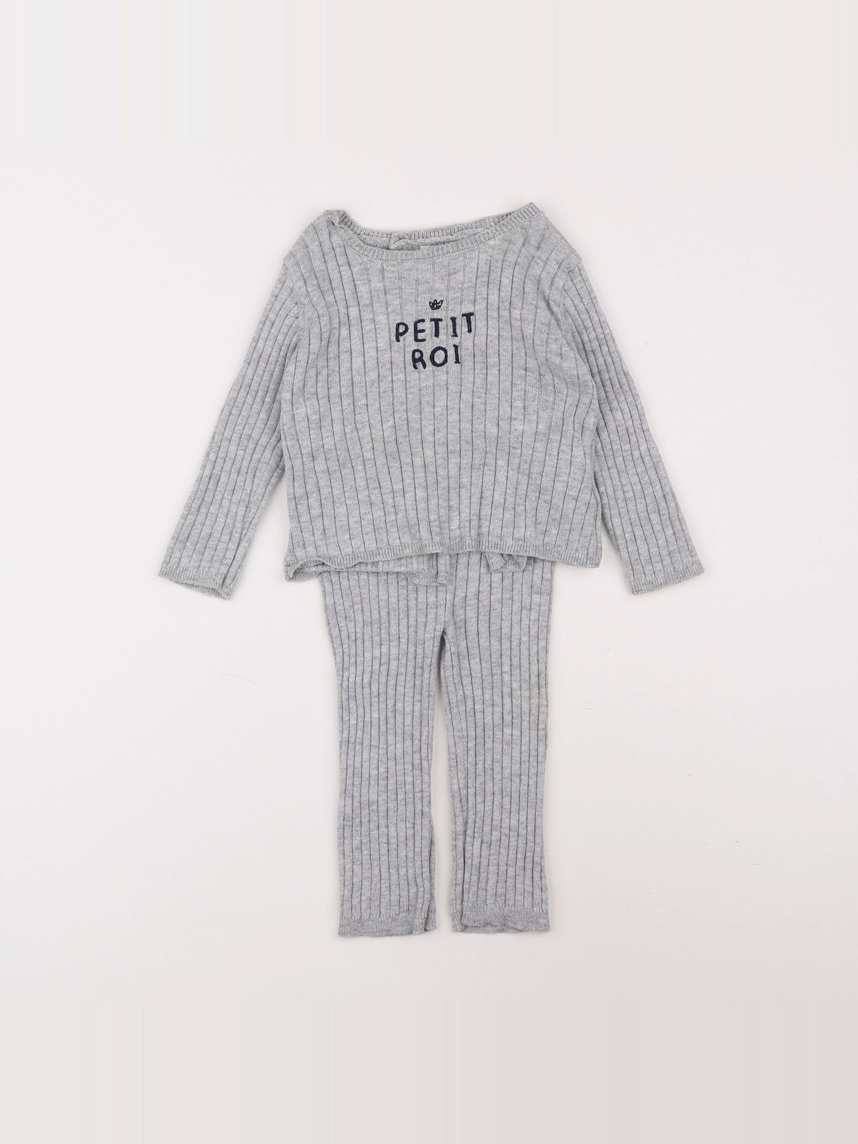 Boutchou - ensemble gris - 12 mois