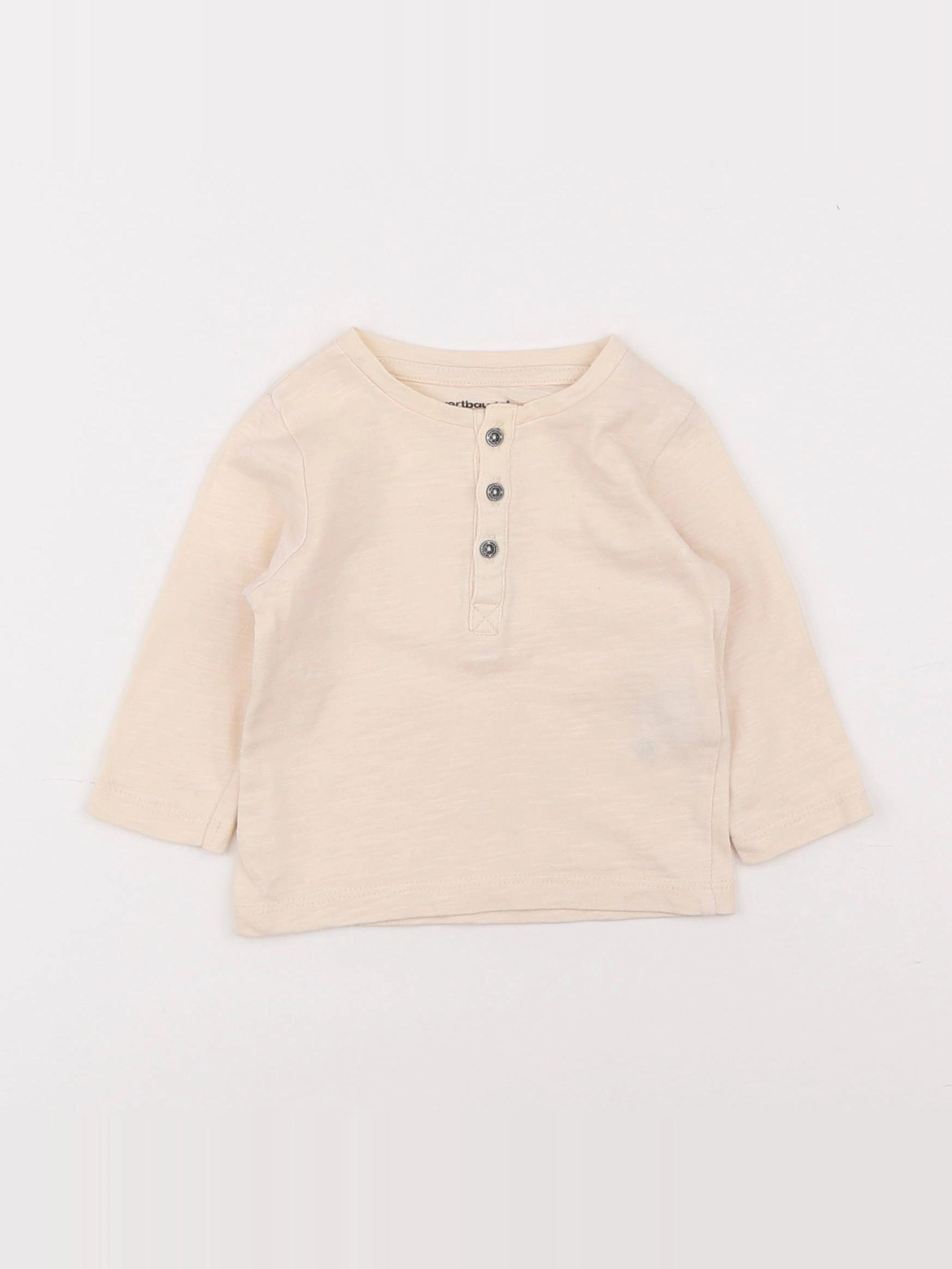 Vertbaudet - tee-shirt beige - 3 mois