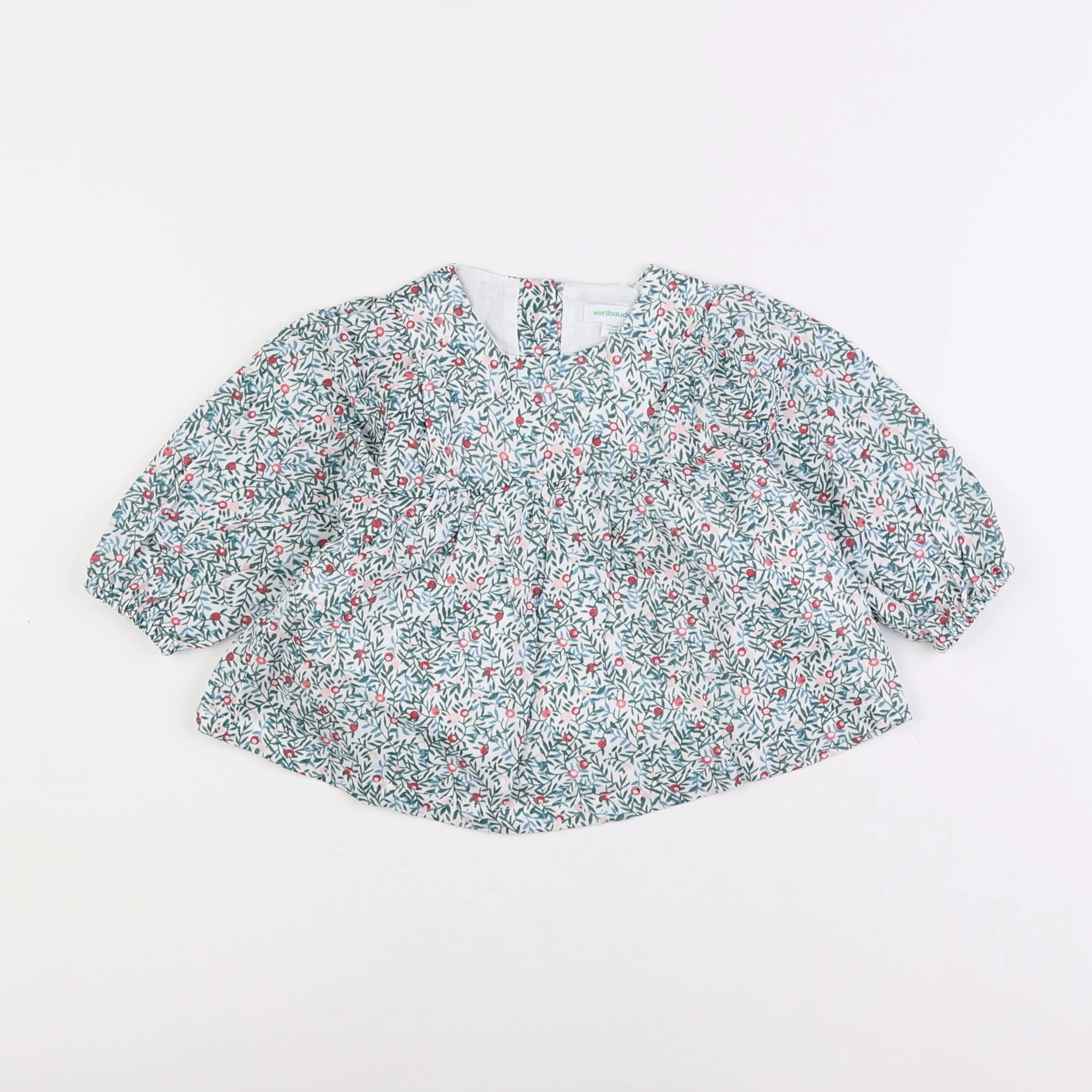 Vertbaudet - blouse vert - 9 mois