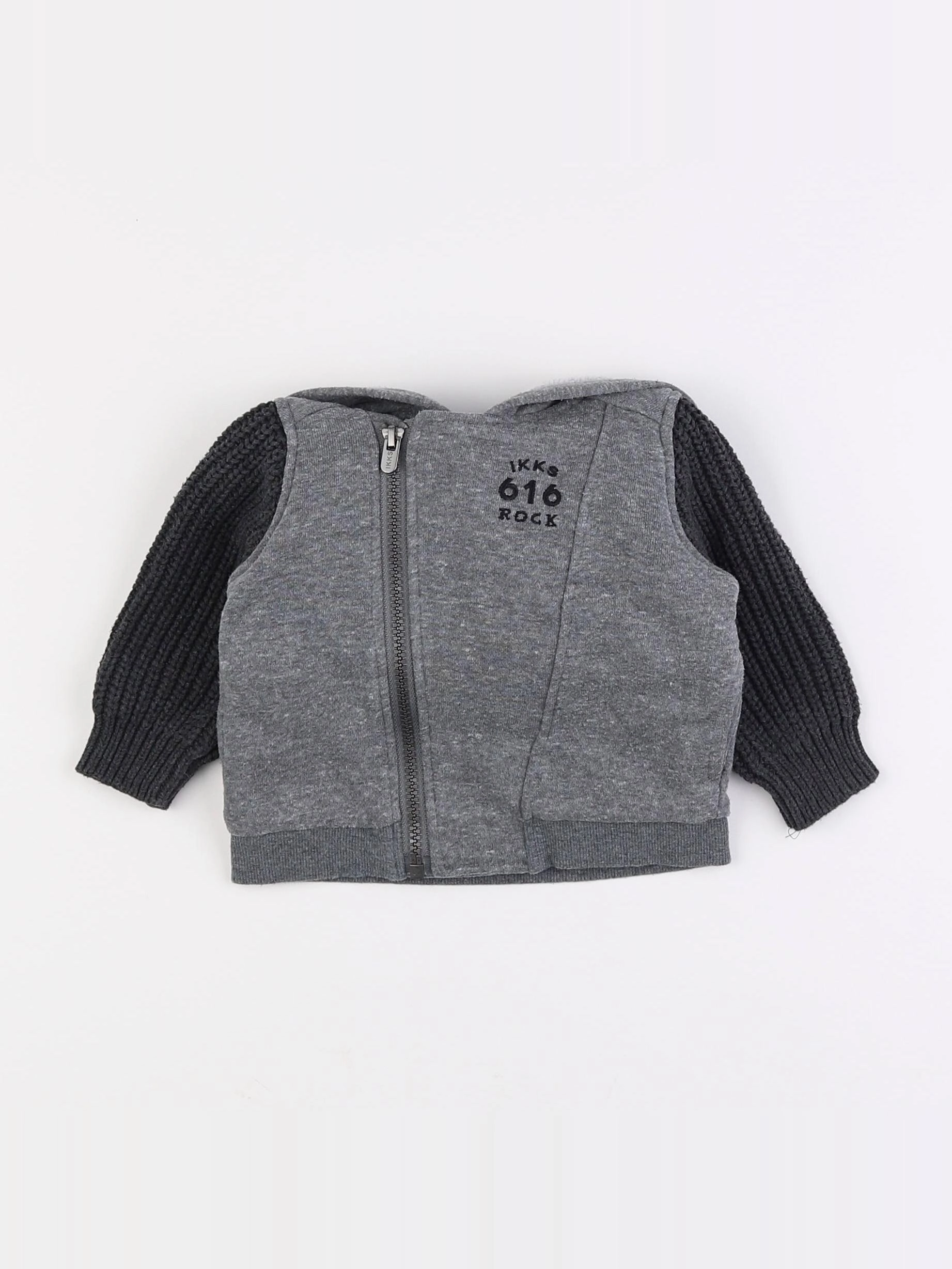 IKKS - veste doublé gris - 6 mois