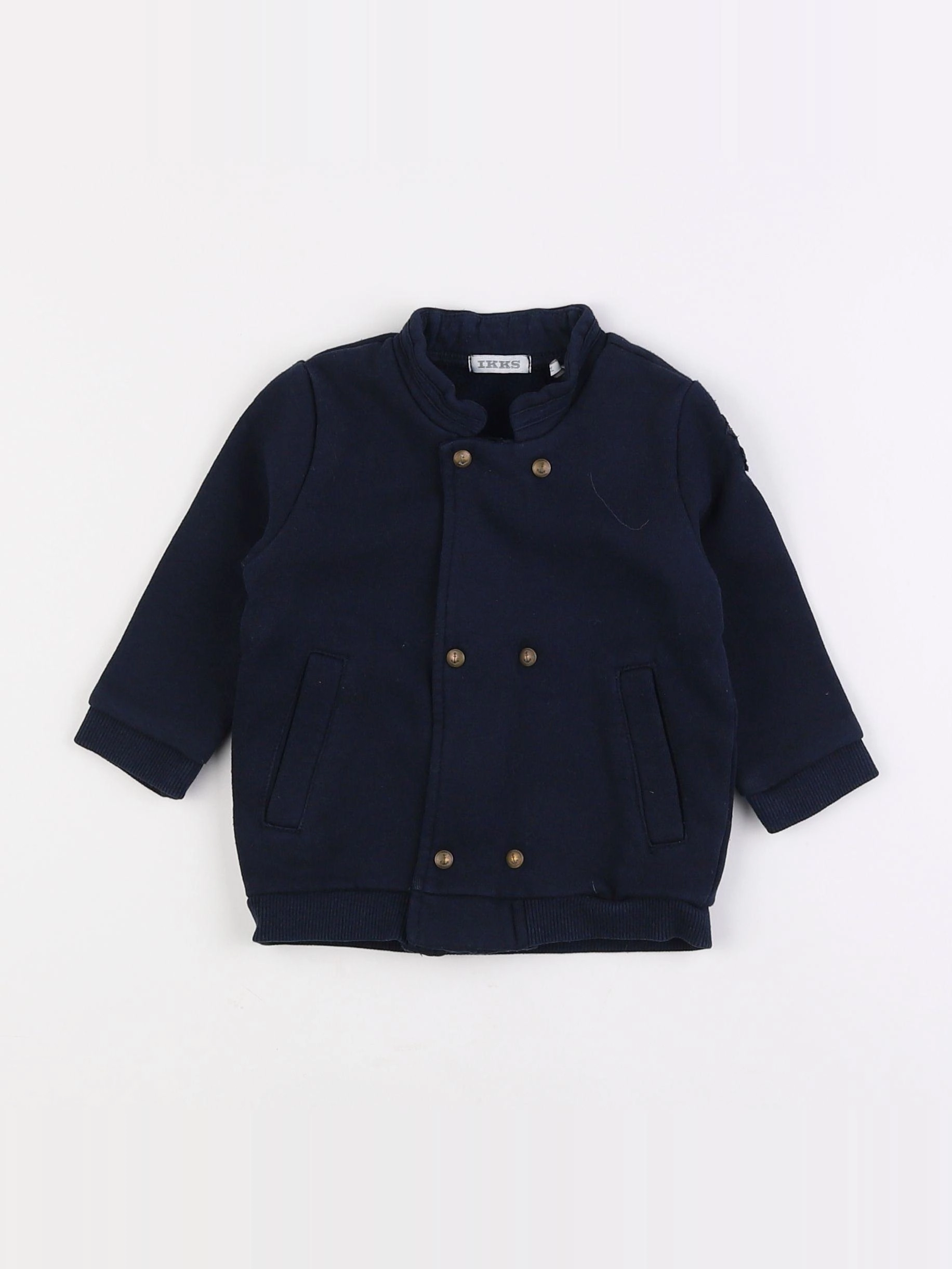IKKS - veste doublé, imprimé au dos bleu - 12 mois