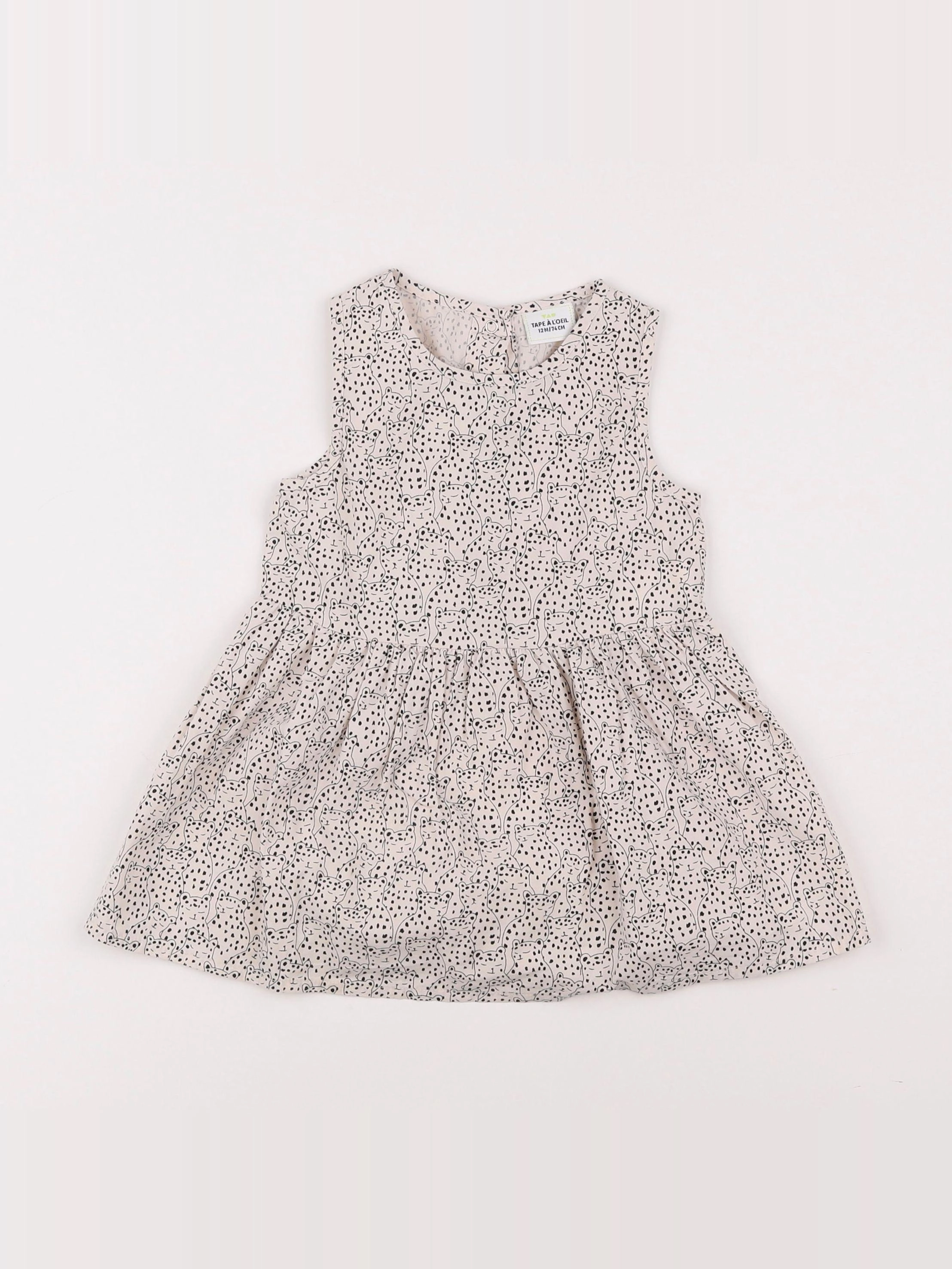 Tape à l'oeil - robe noir, blanc - 12 mois