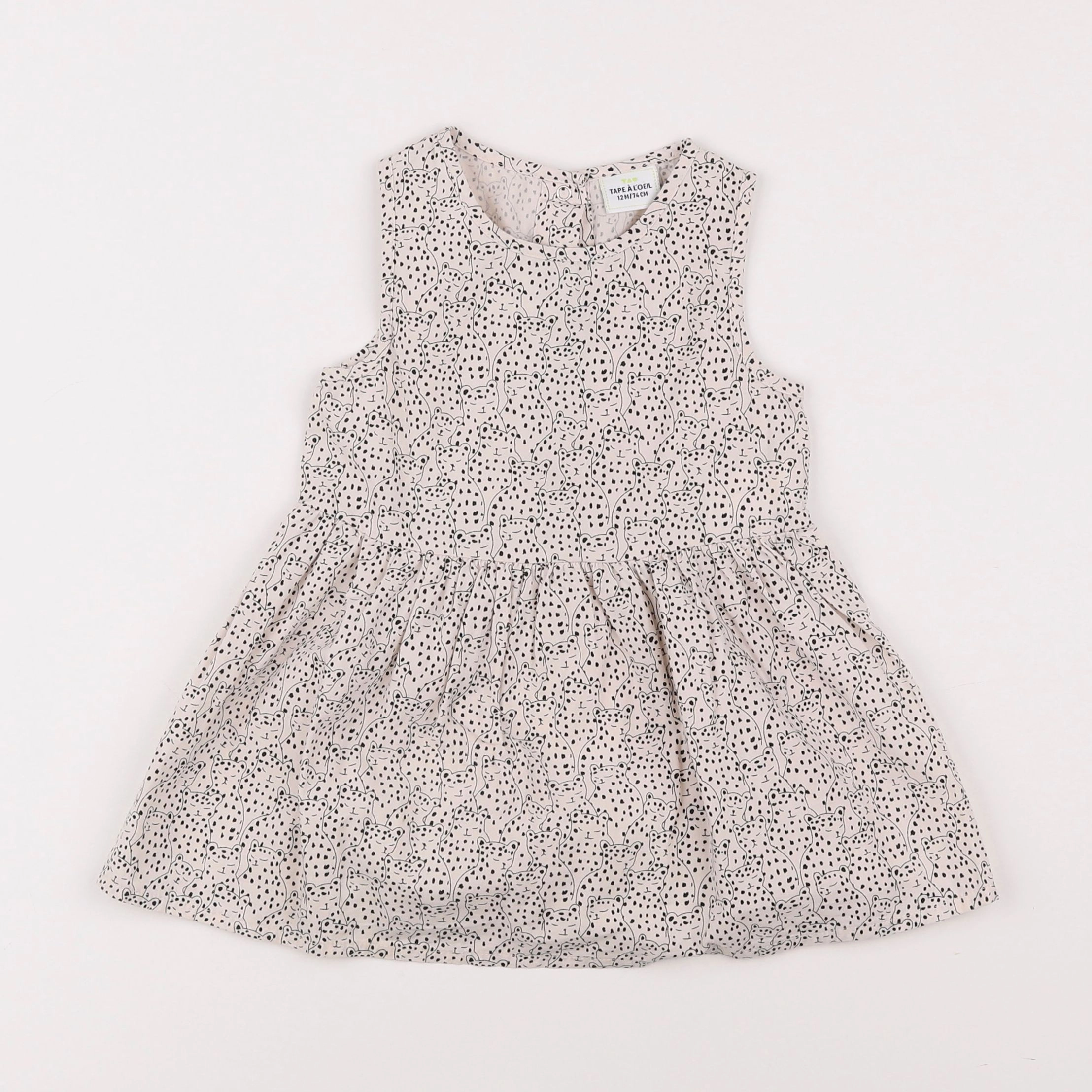 Tape à l'oeil - robe noir, blanc - 12 mois