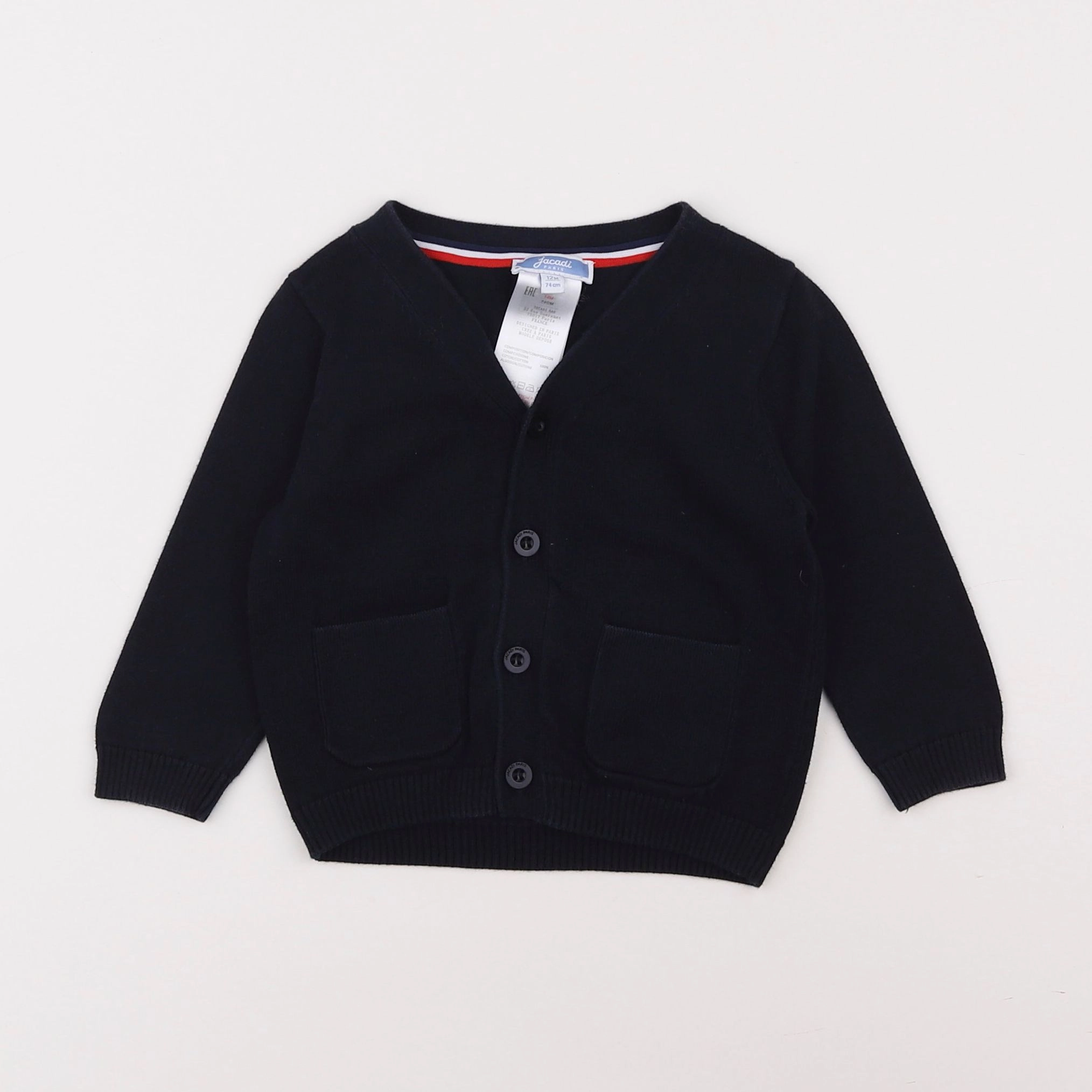 Jacadi - gilet bleu - 12 mois