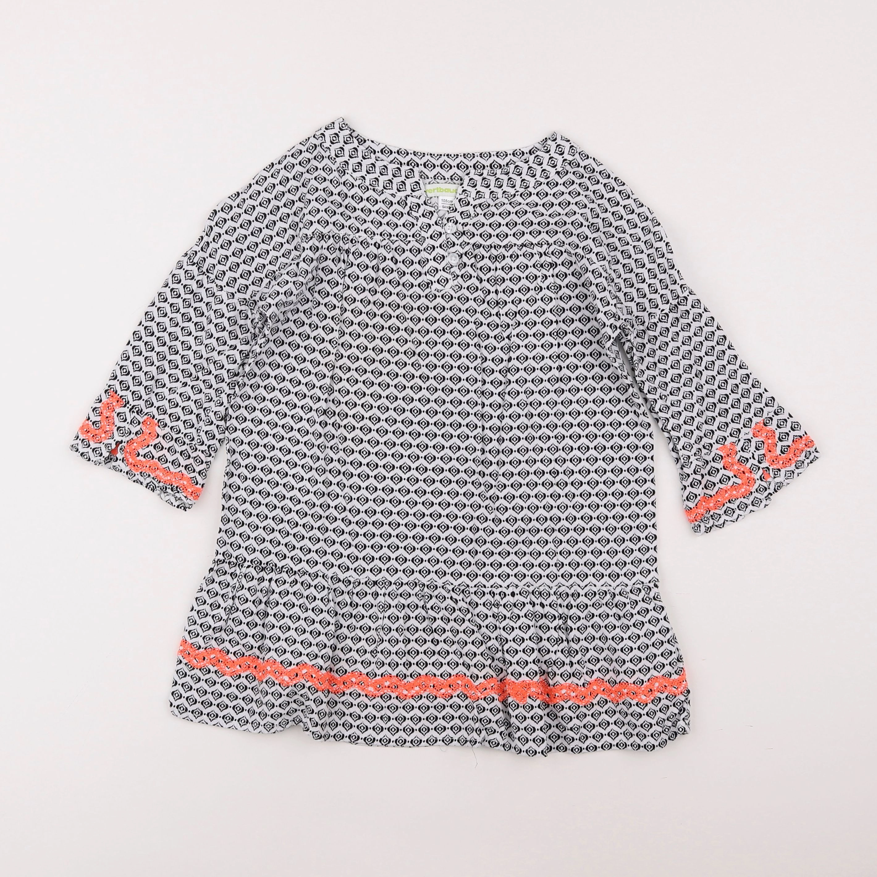 Vertbaudet - robe noir, blanc - 5 ans