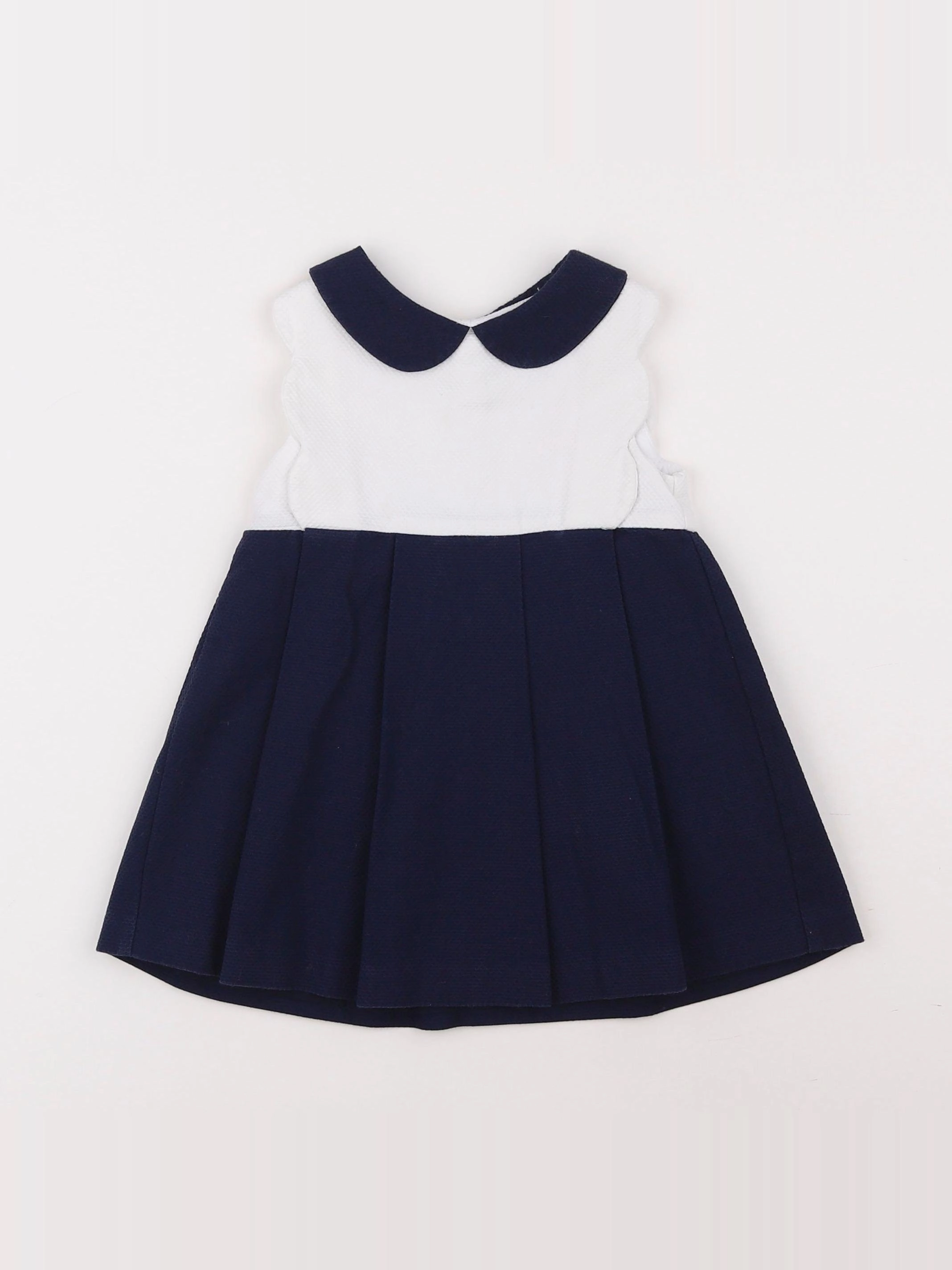 Jacadi - robe blanc, bleu - 18 mois