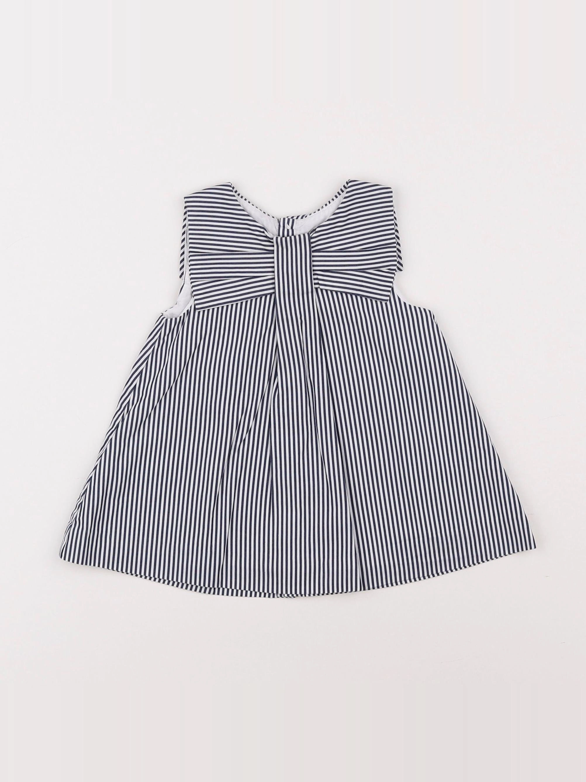 Jacadi - robe bleu, blanc - 6 mois