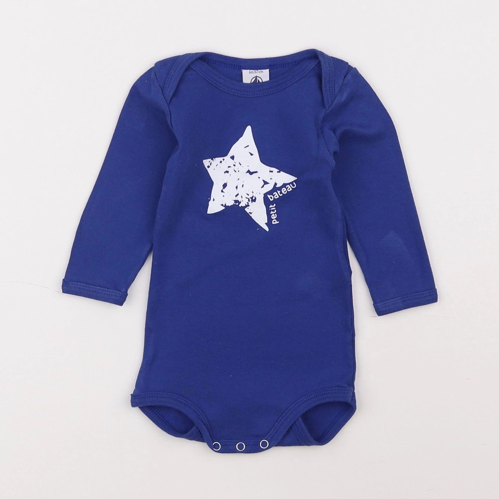 Petit Bateau - body bleu - 6 mois