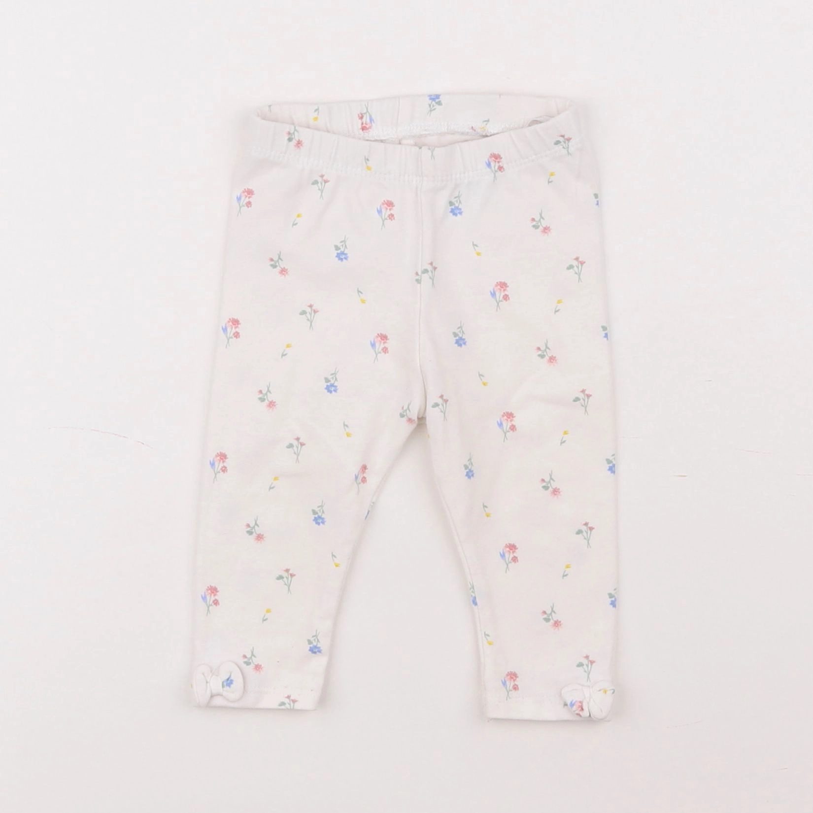 H&M - legging blanc, rose - 1/3 mois