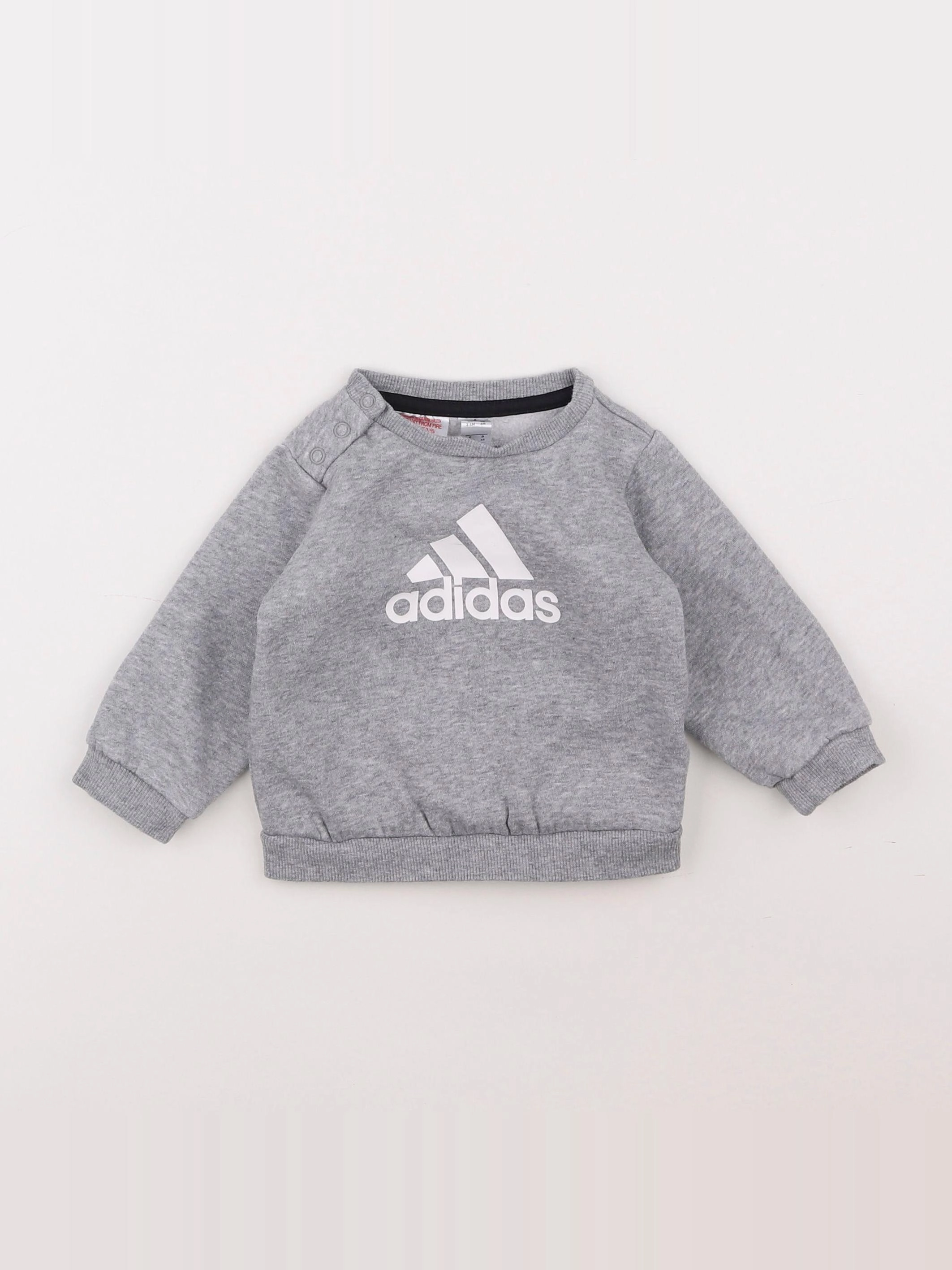 Adidas - sweat gris - 3/6 mois