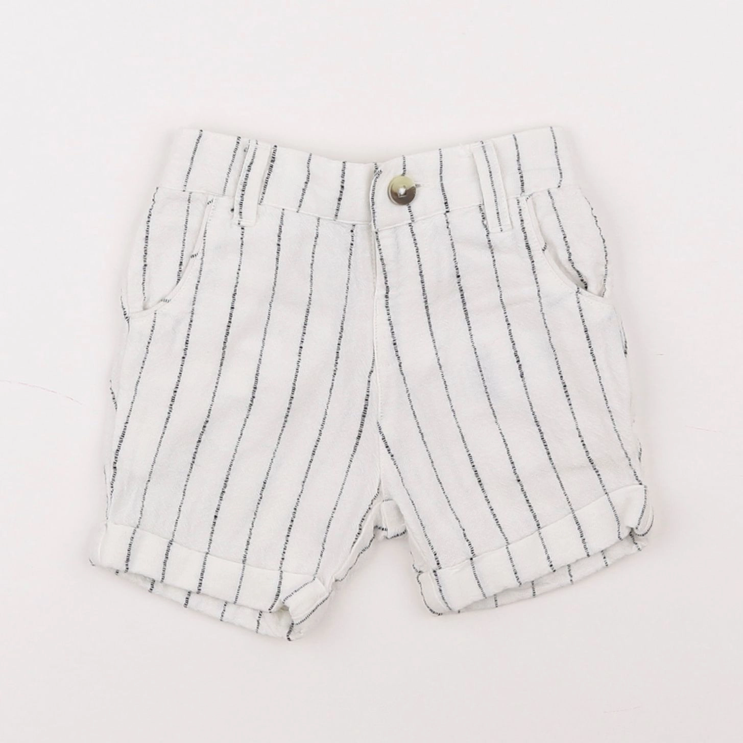 Cyrillus - short blanc, bleu - 9 mois
