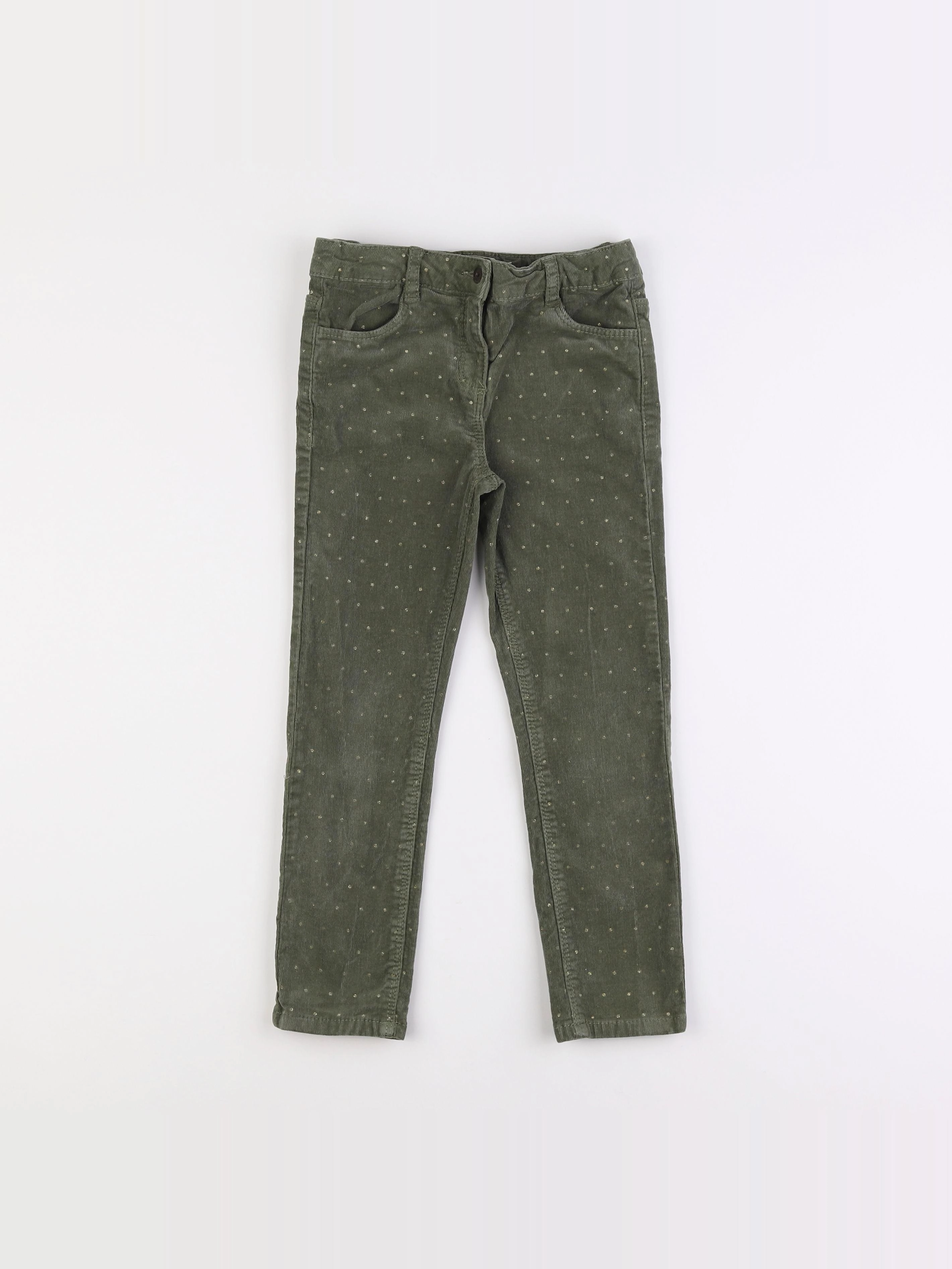 Vertbaudet - pantalon vert, or - 6 ans