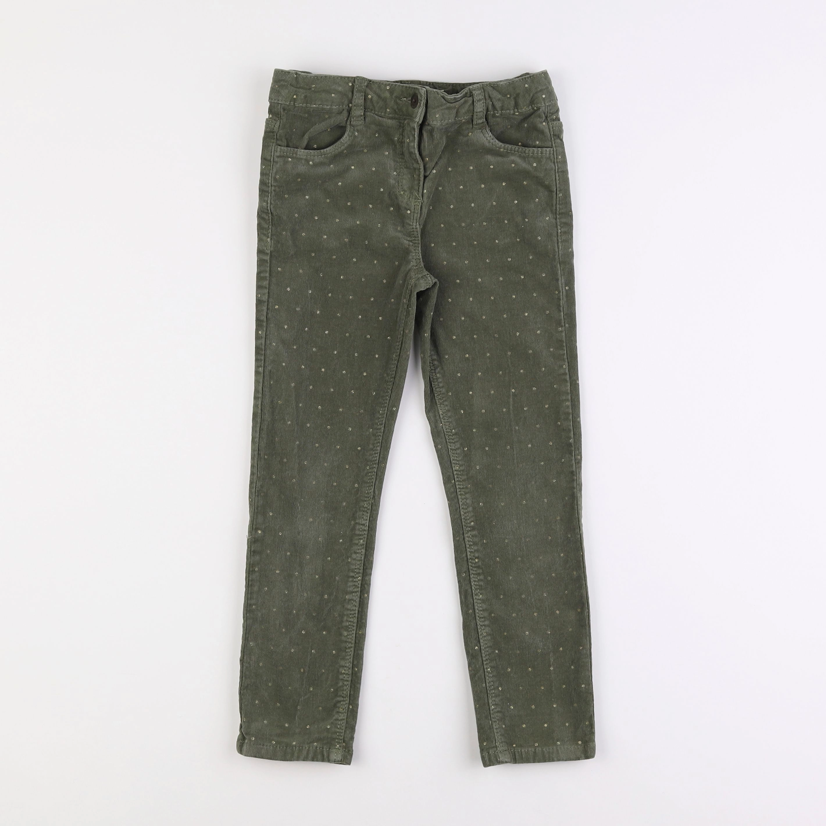 Vertbaudet - pantalon vert, or - 6 ans