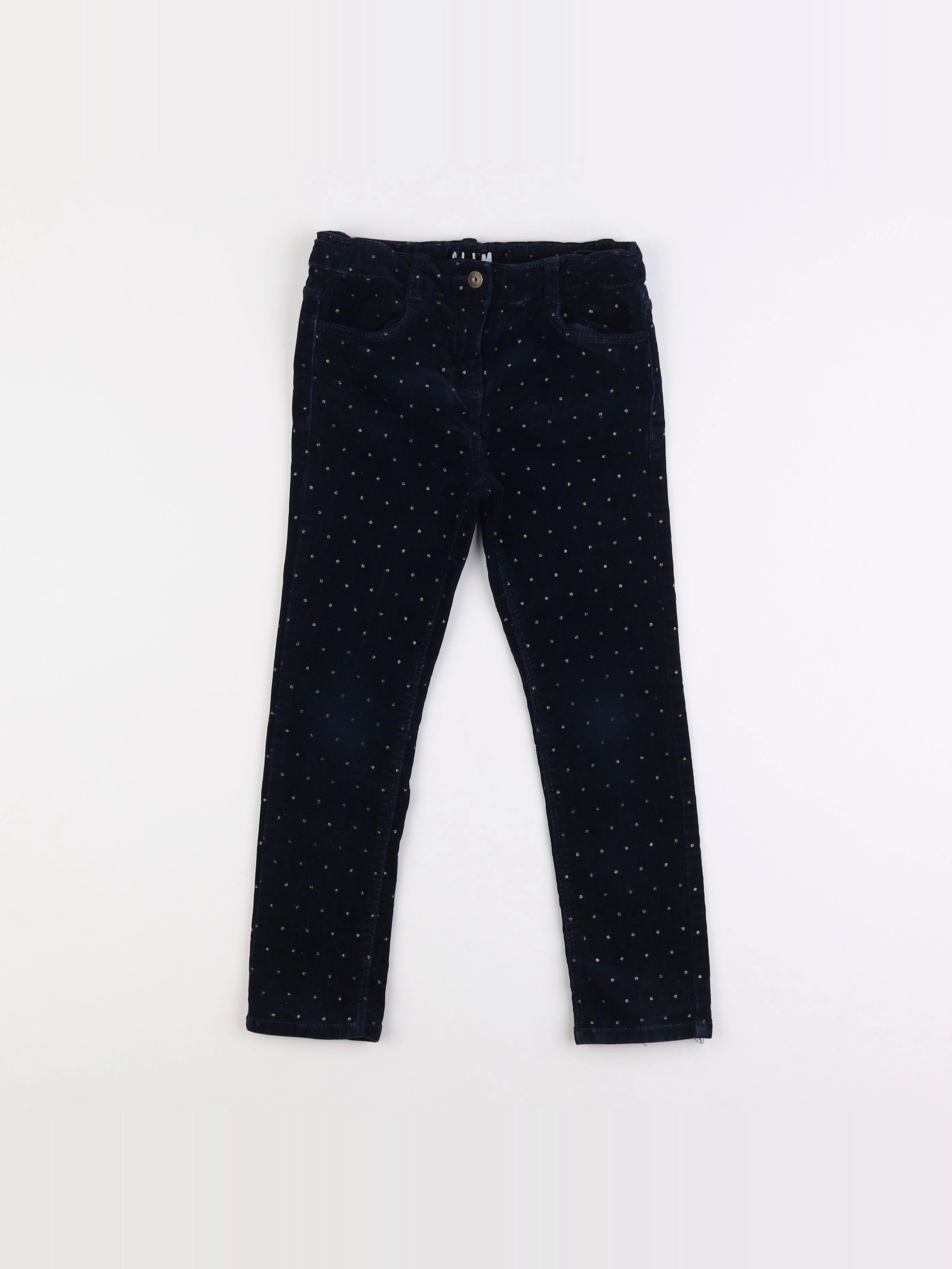 Vertbaudet - pantalon bleu, or - 6 ans
