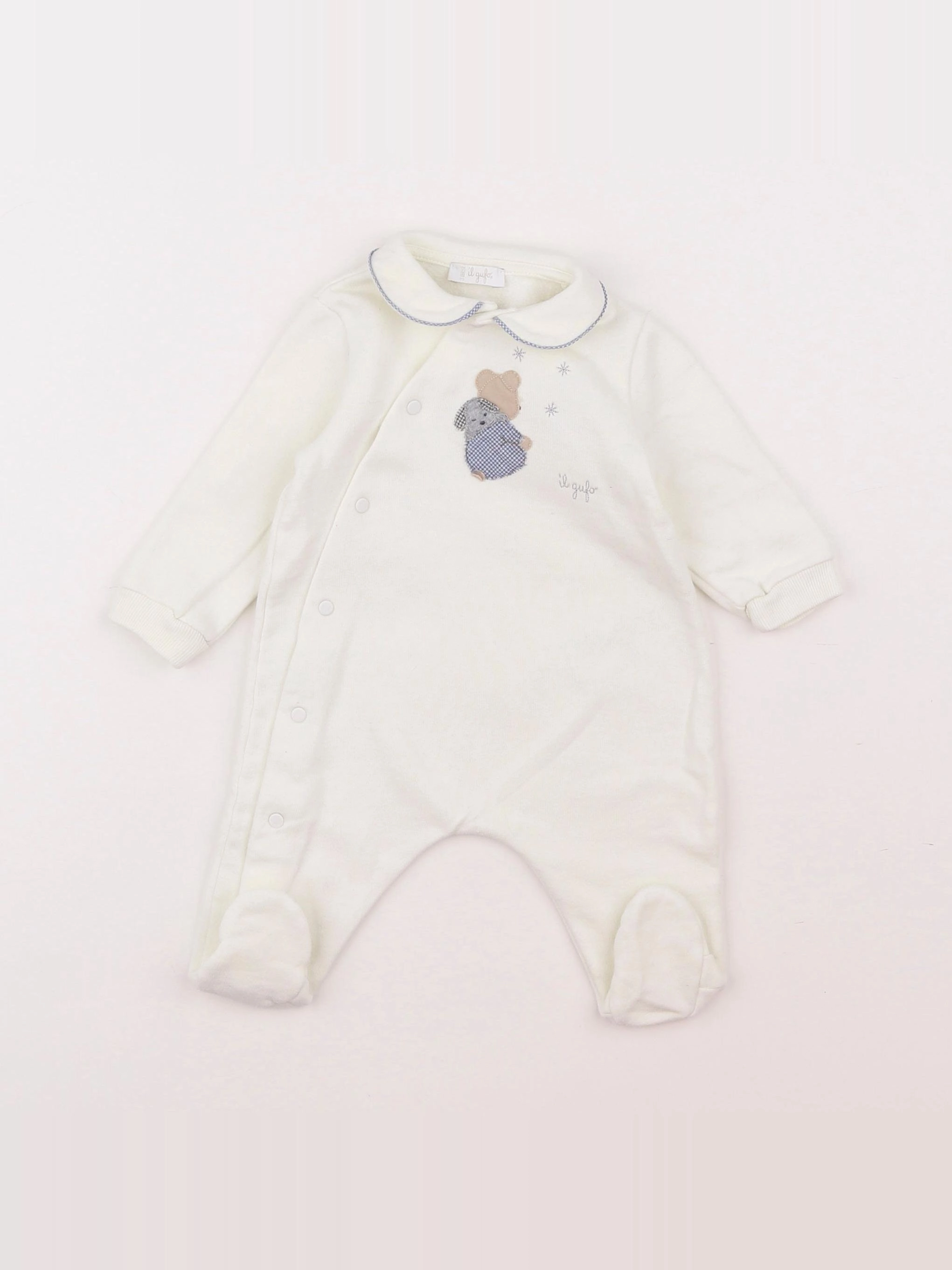 Il Gufo - pyjama coton blanc - 3 mois